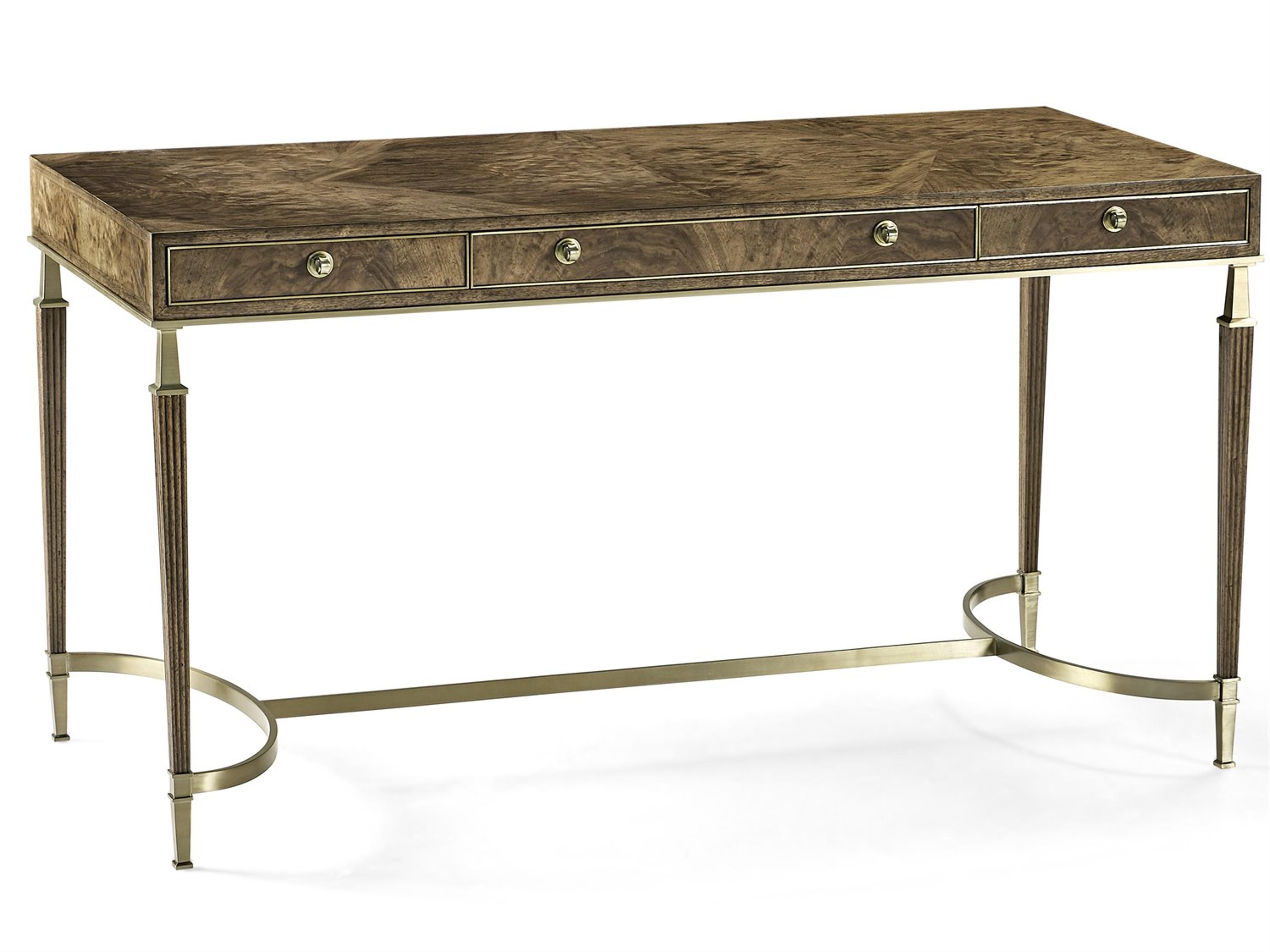 Barcelona Walnut Brown Wood Writing Desk