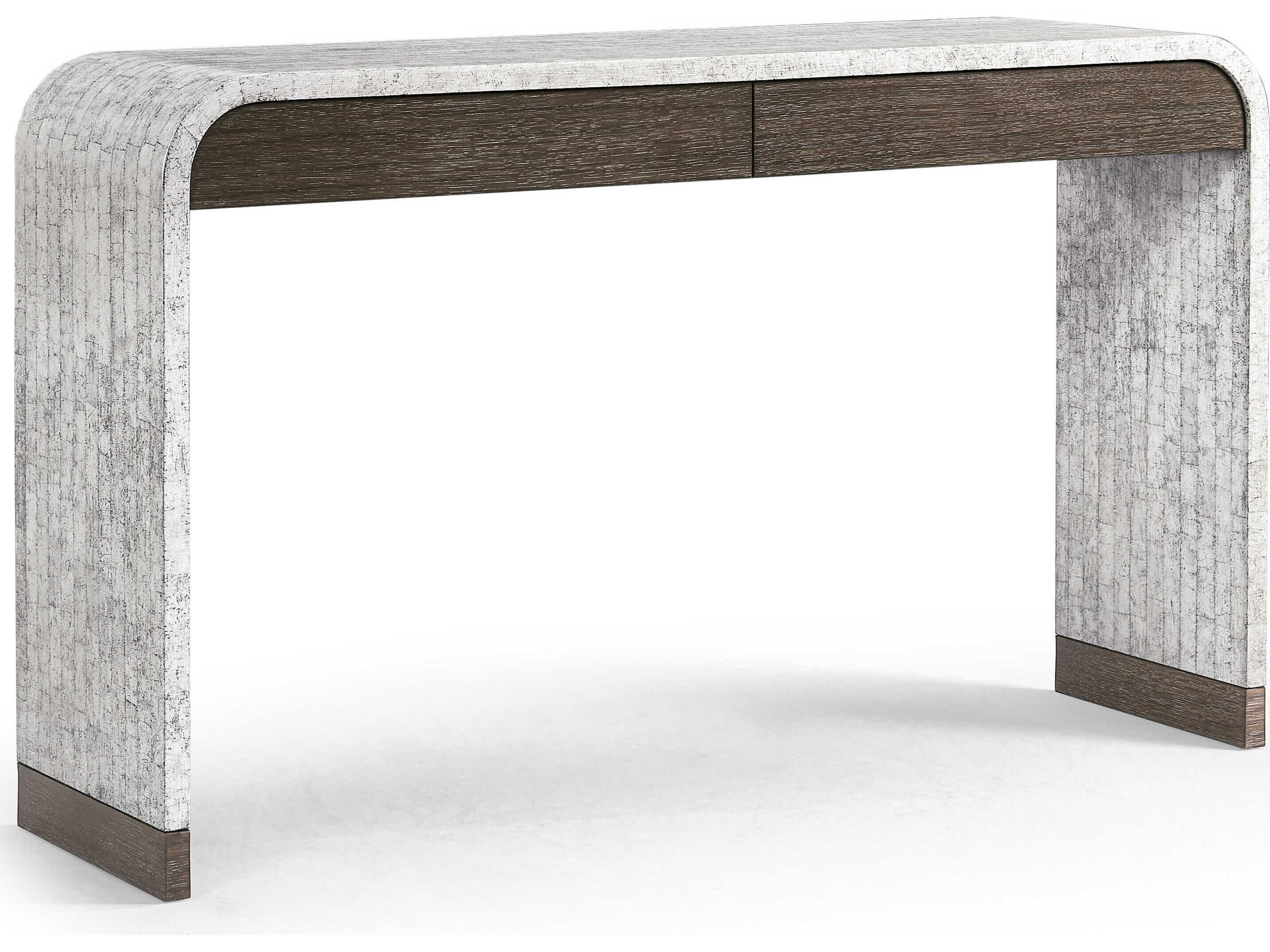 Jc Modern Rectangular Resin White Smoke Eggshell JC Console Table