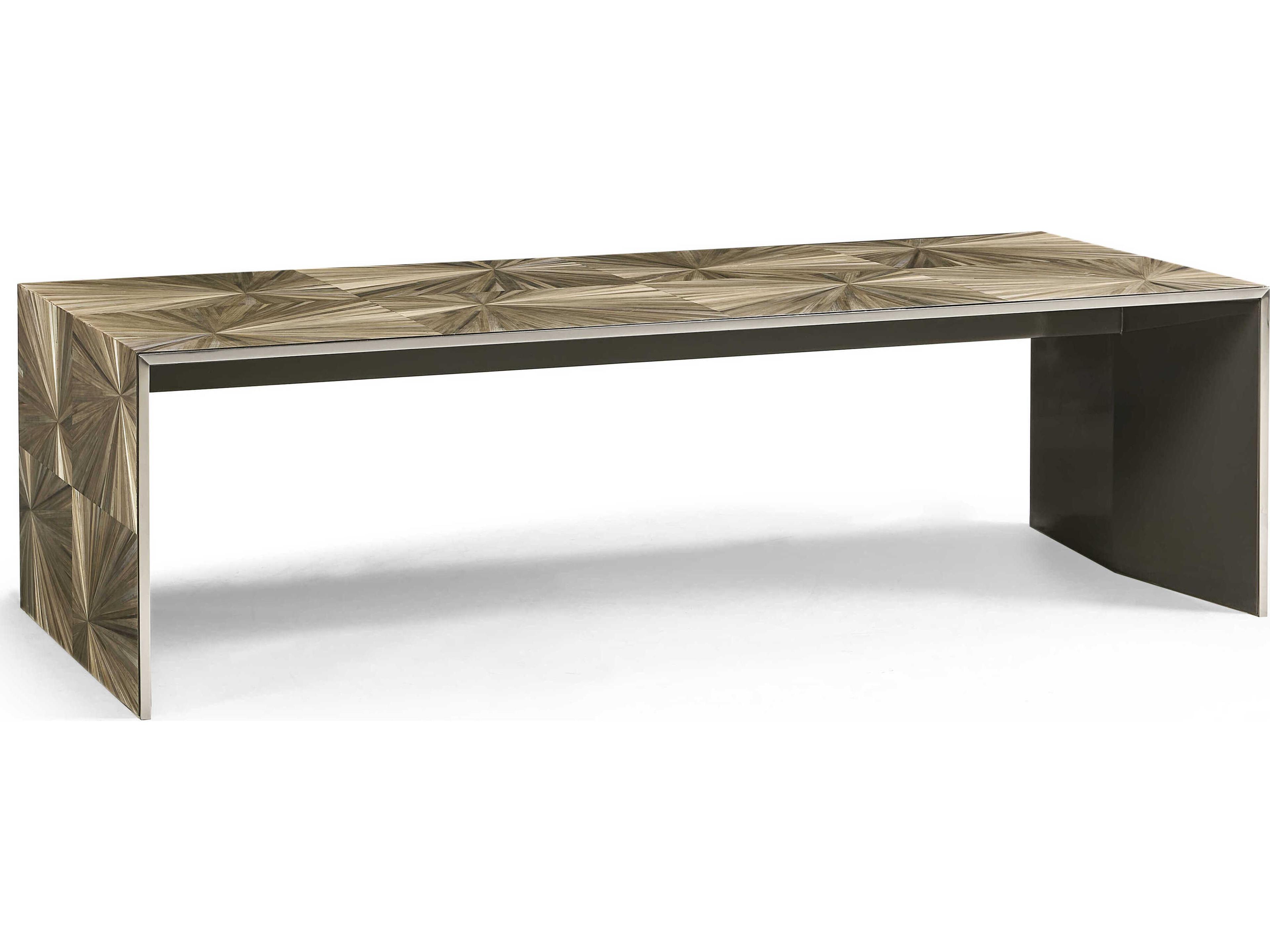 Jonathan Charles Jc Modern Rectangular Rattan Natural Straw JC Coffee Table