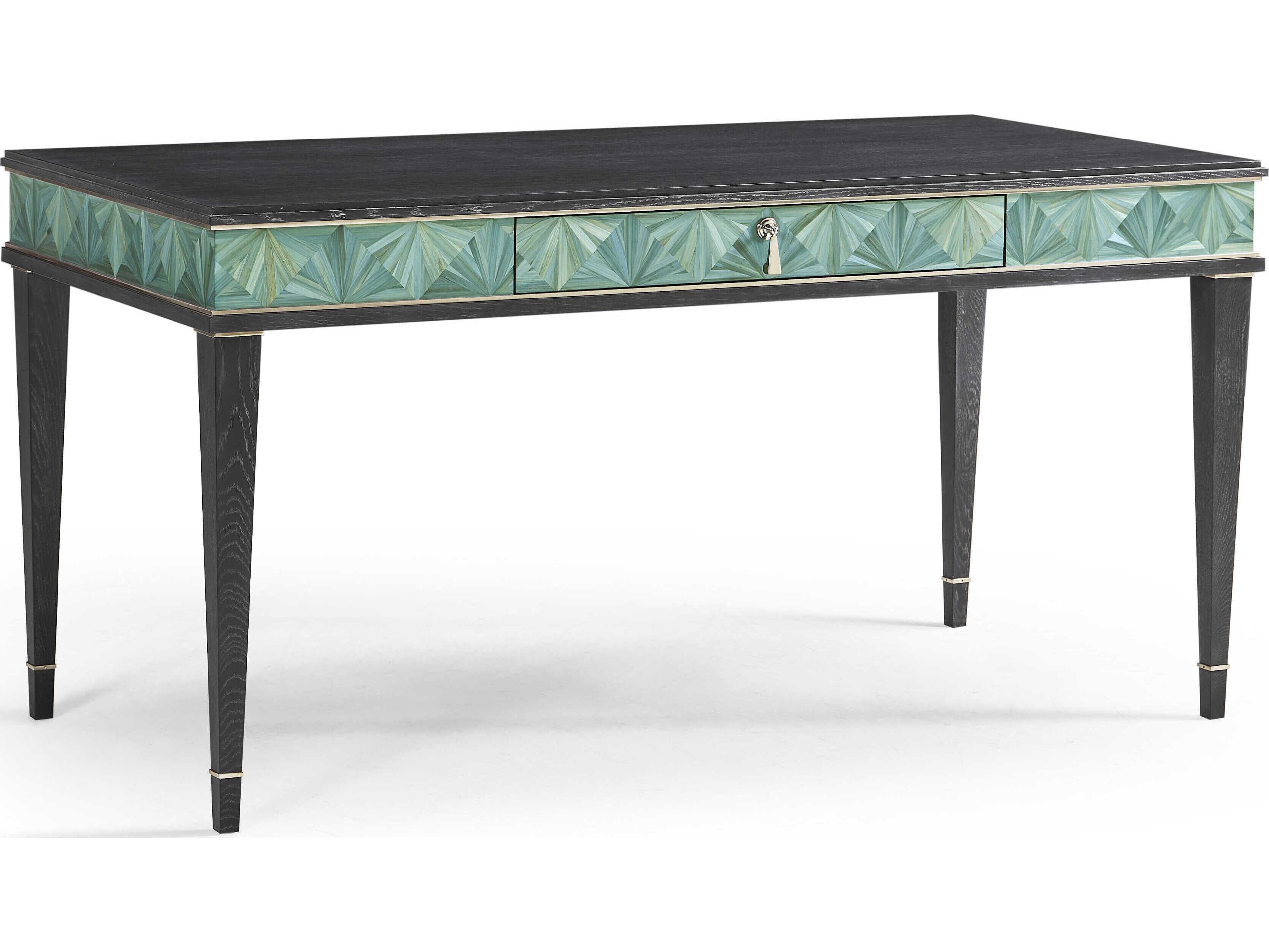 Jc Modern Blue Straw Rattan Writing Desk JC