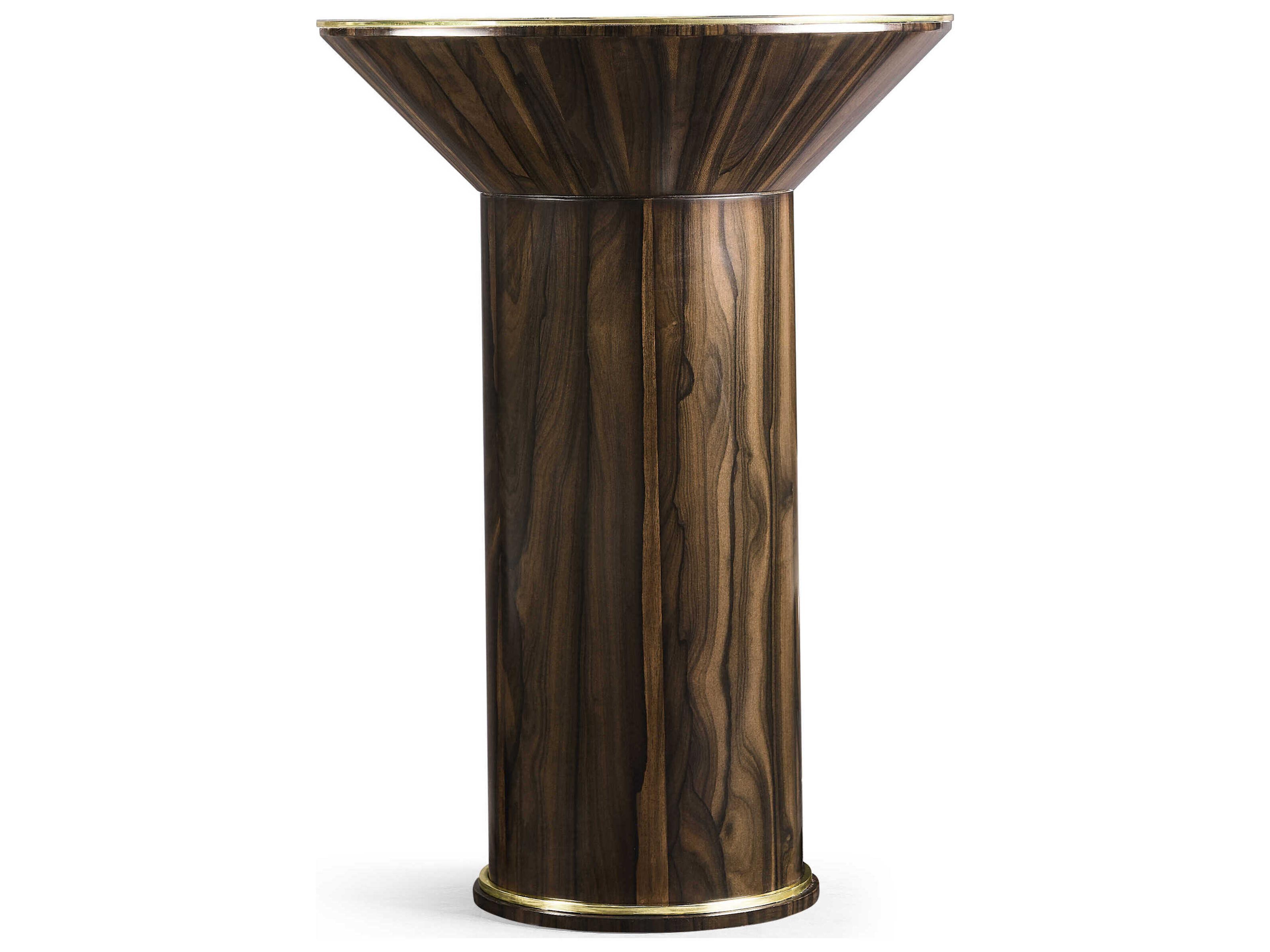 Jonathan Charles Jc Modern Round Wood Jade Green Straw JC End Table