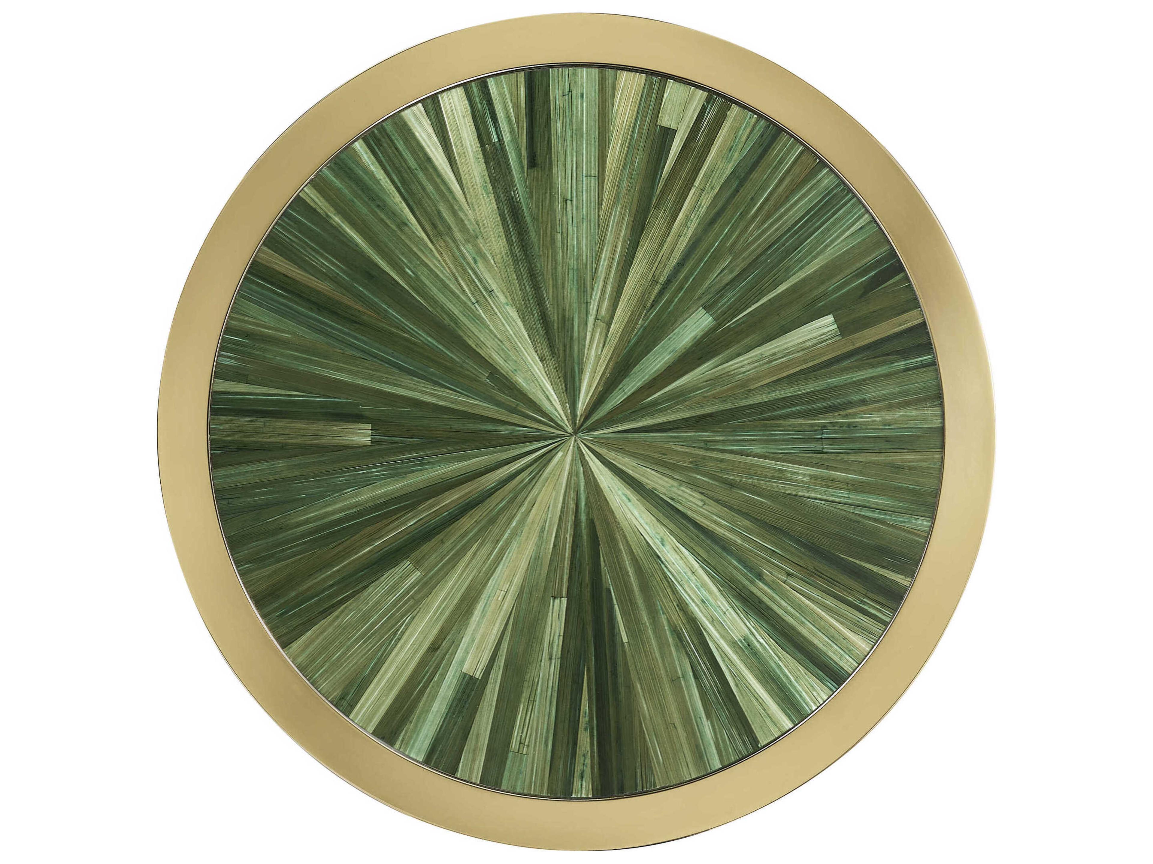 Jonathan Charles Jc Modern Round Wood Jade Green Straw JC End Table