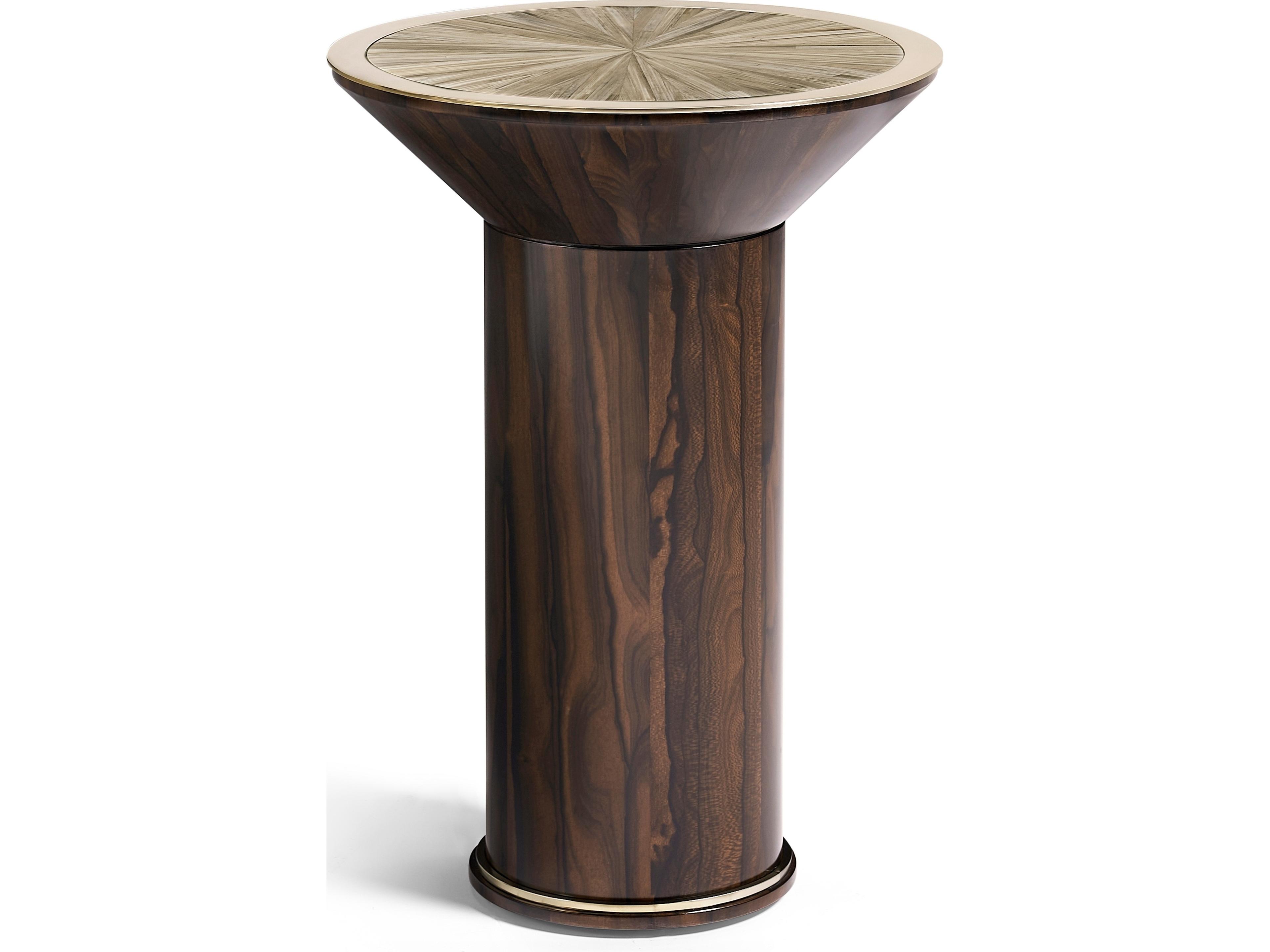 Jonathan Charles Jc Modern Round Wood Natural Straw End Table