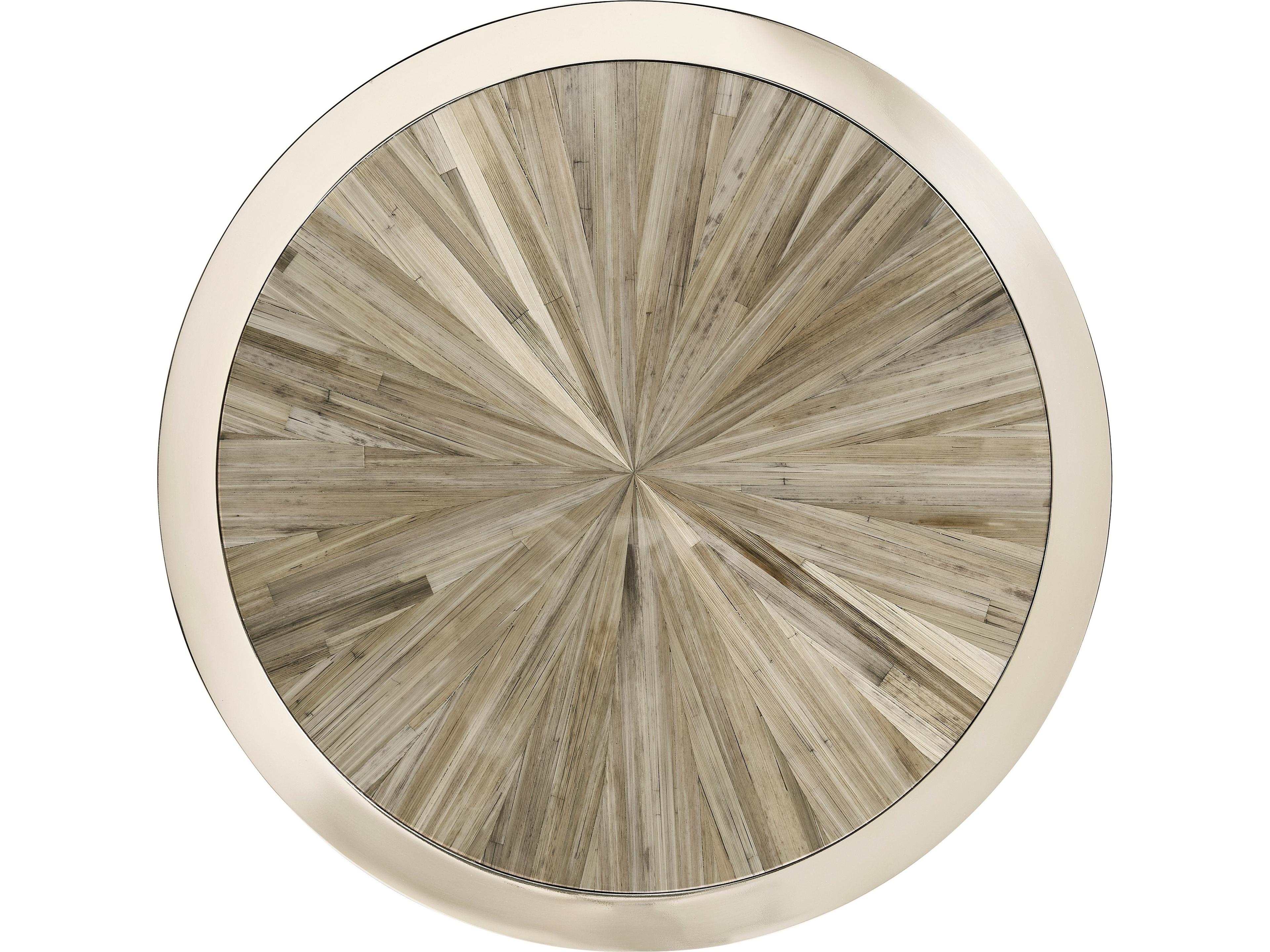 Jonathan Charles Jc Modern Round Wood Natural Straw End Table