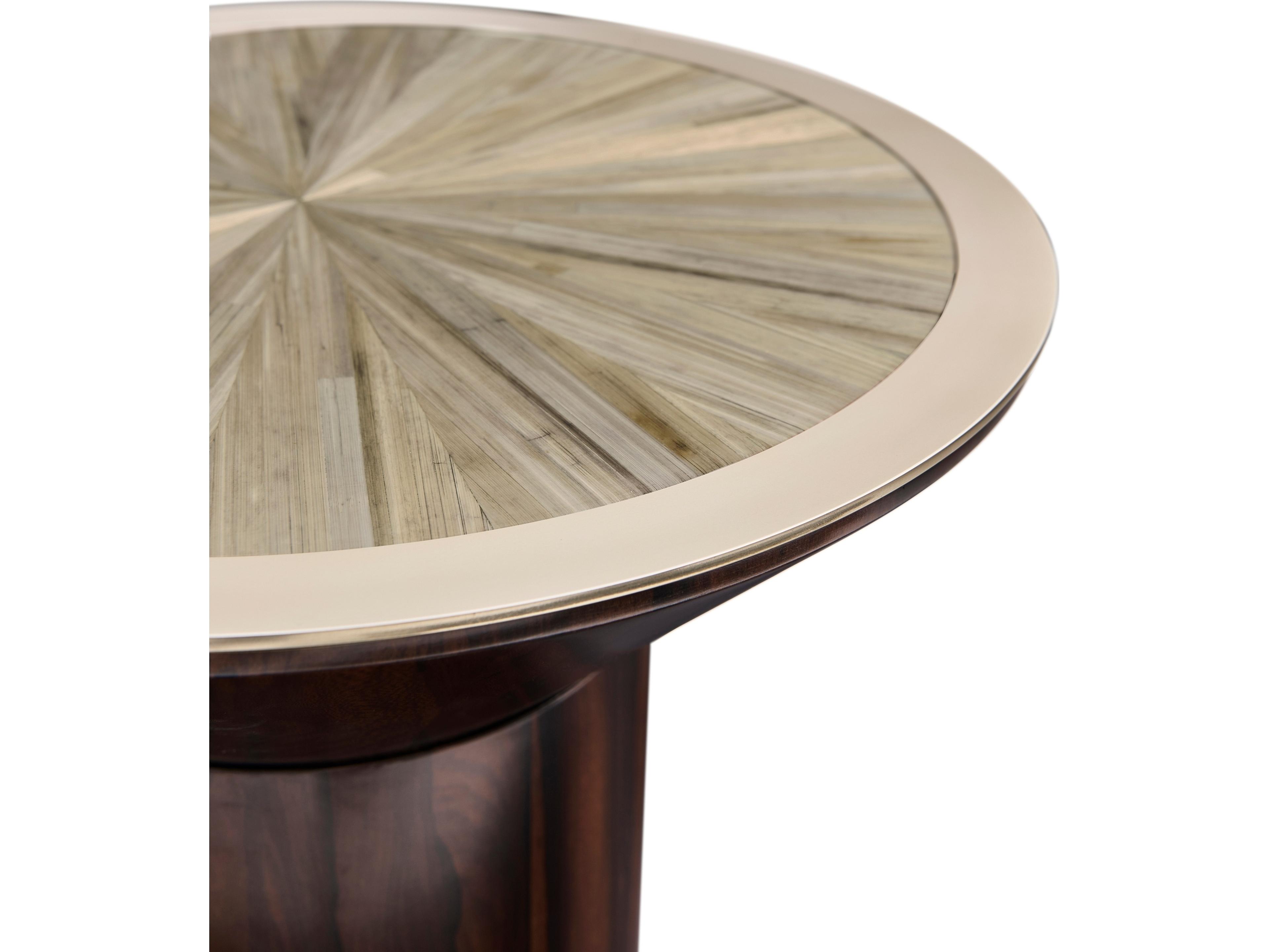 Jonathan Charles Jc Modern Round Wood Natural Straw End Table
