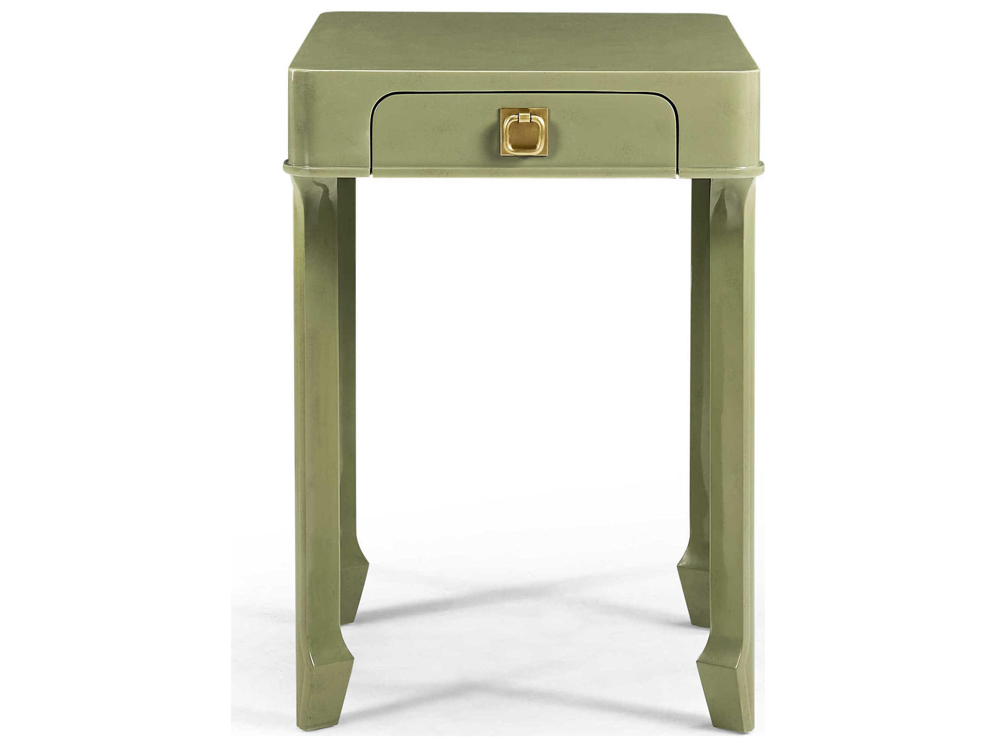 Jonathan Charles Jc Modern Rectangular Wood Dor Green Lacquer JC End Table