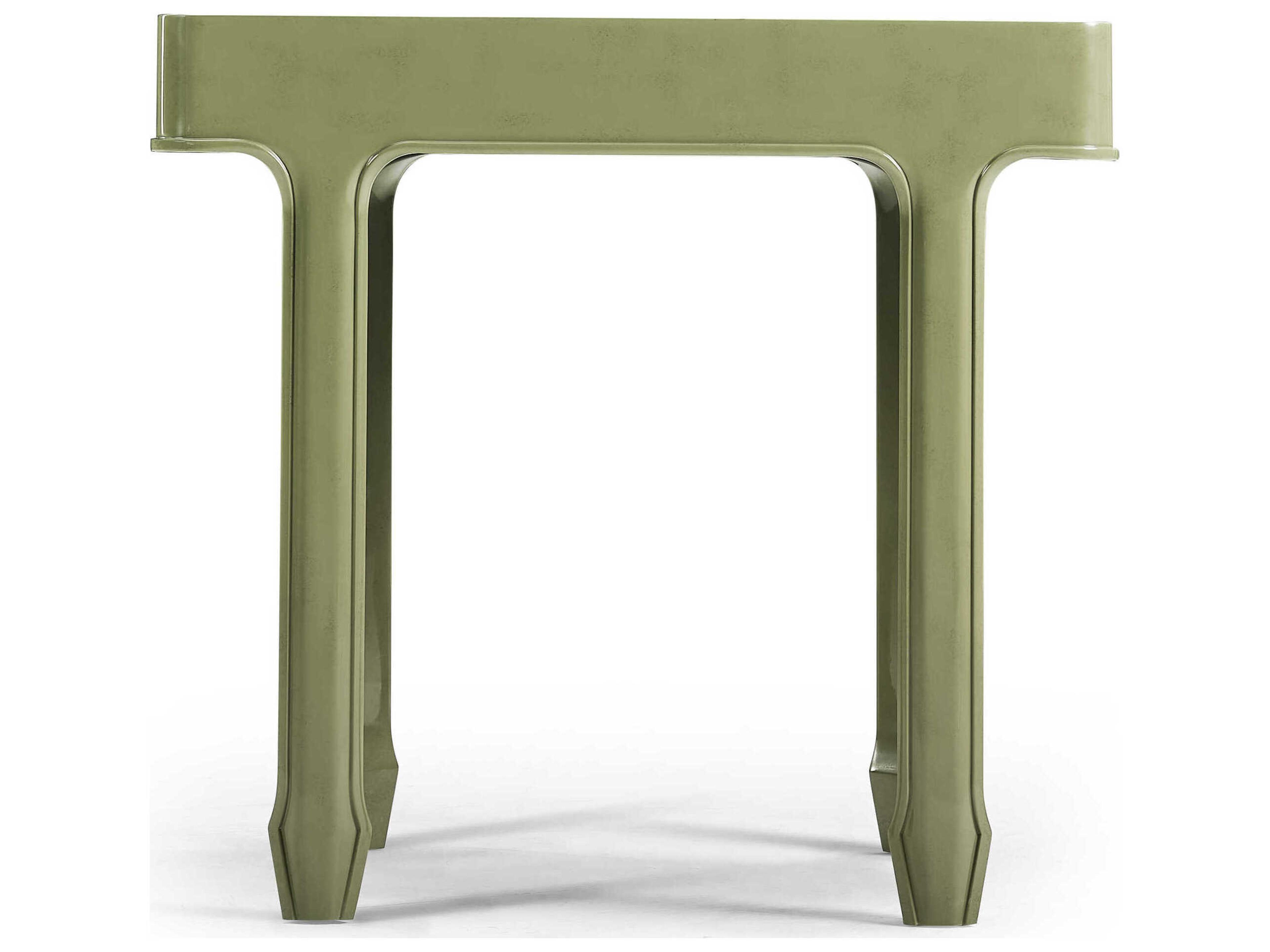 Jonathan Charles Jc Modern Rectangular Wood Dor Green Lacquer JC End Table
