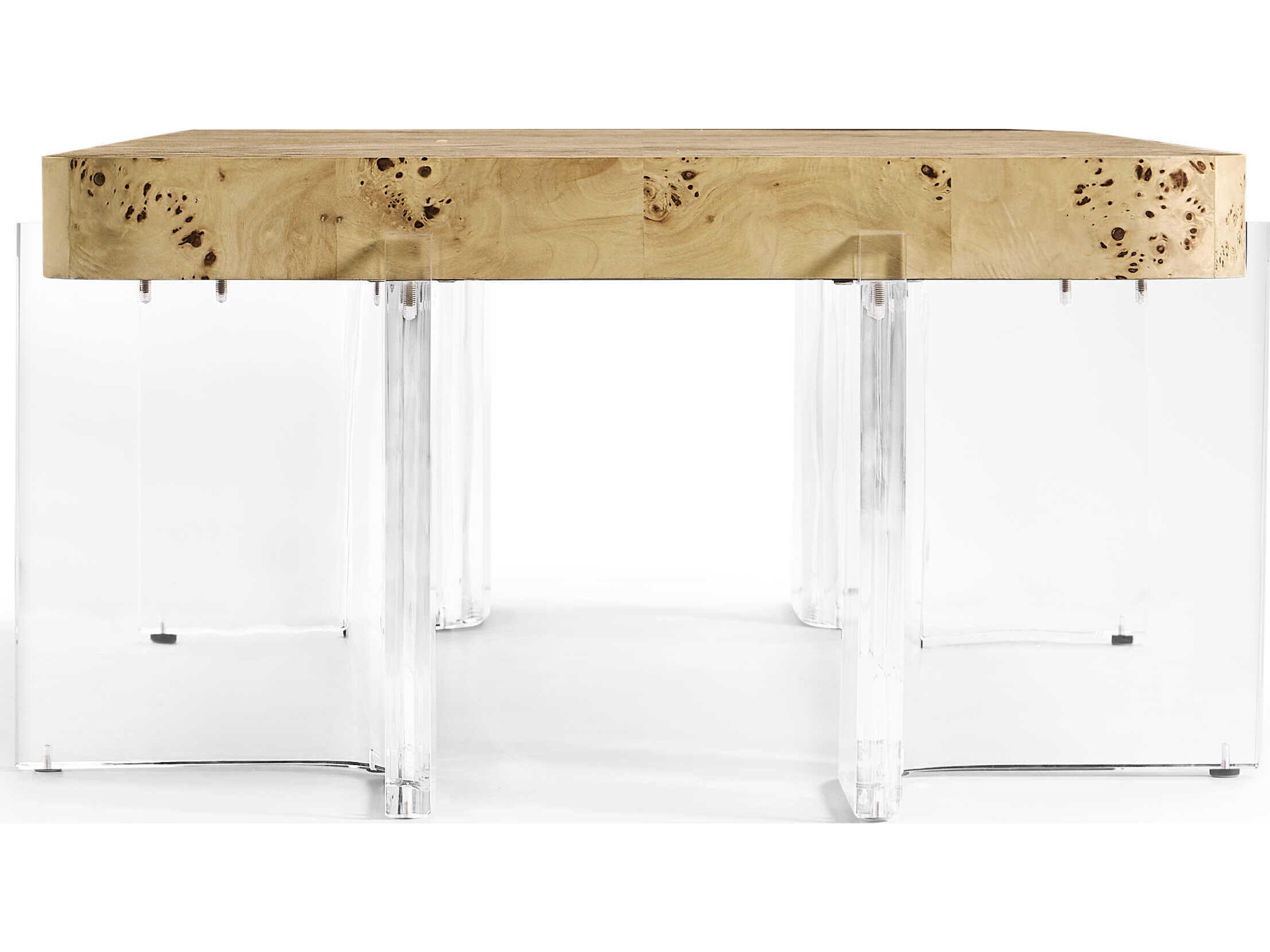 Jonathan Charles Water Rectangular Wood Natural Mappa Burl Coffee Table