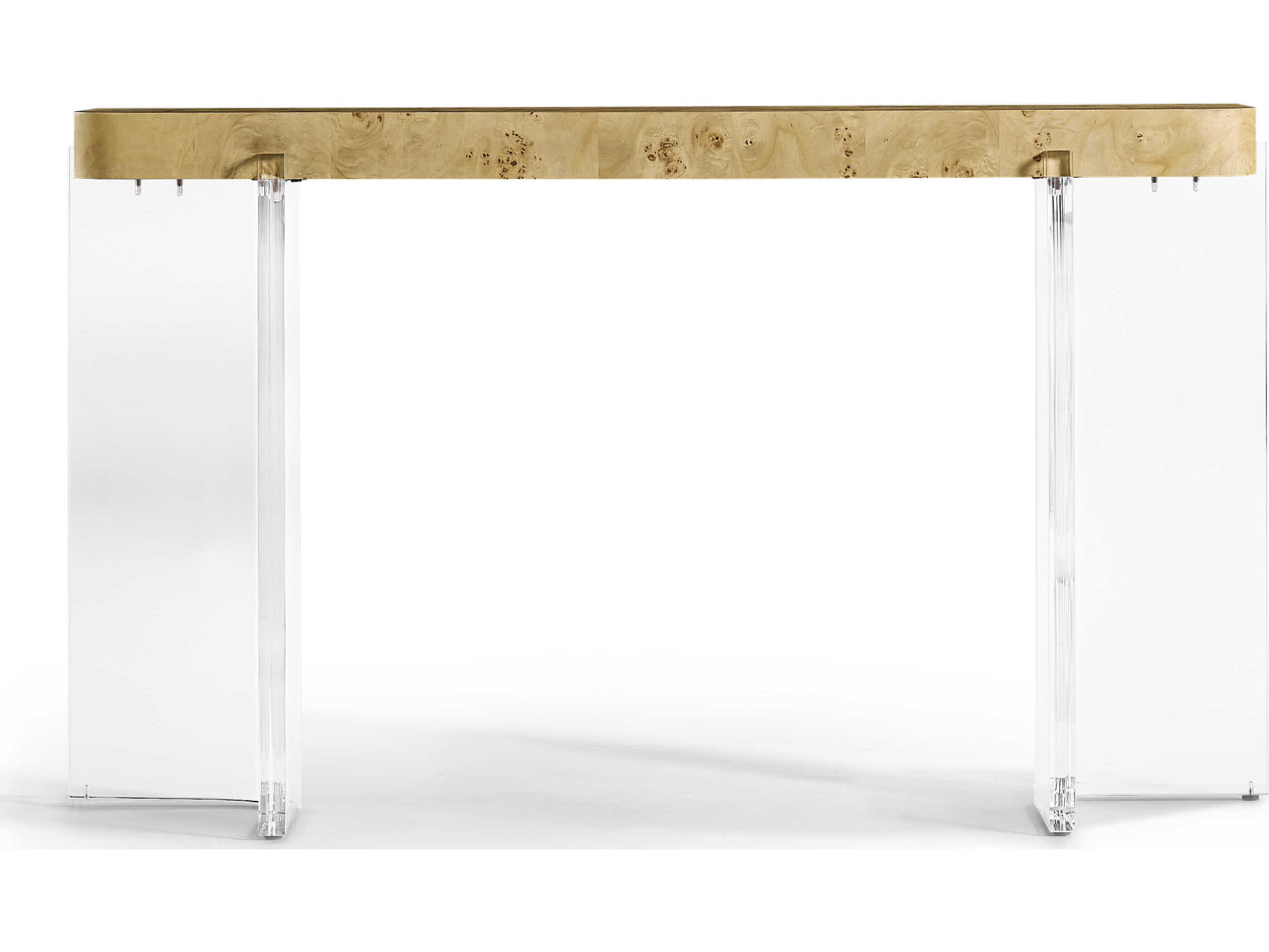 Jonathan Charles Water Rectangular Wood Natural Mappa Burl Console Table
