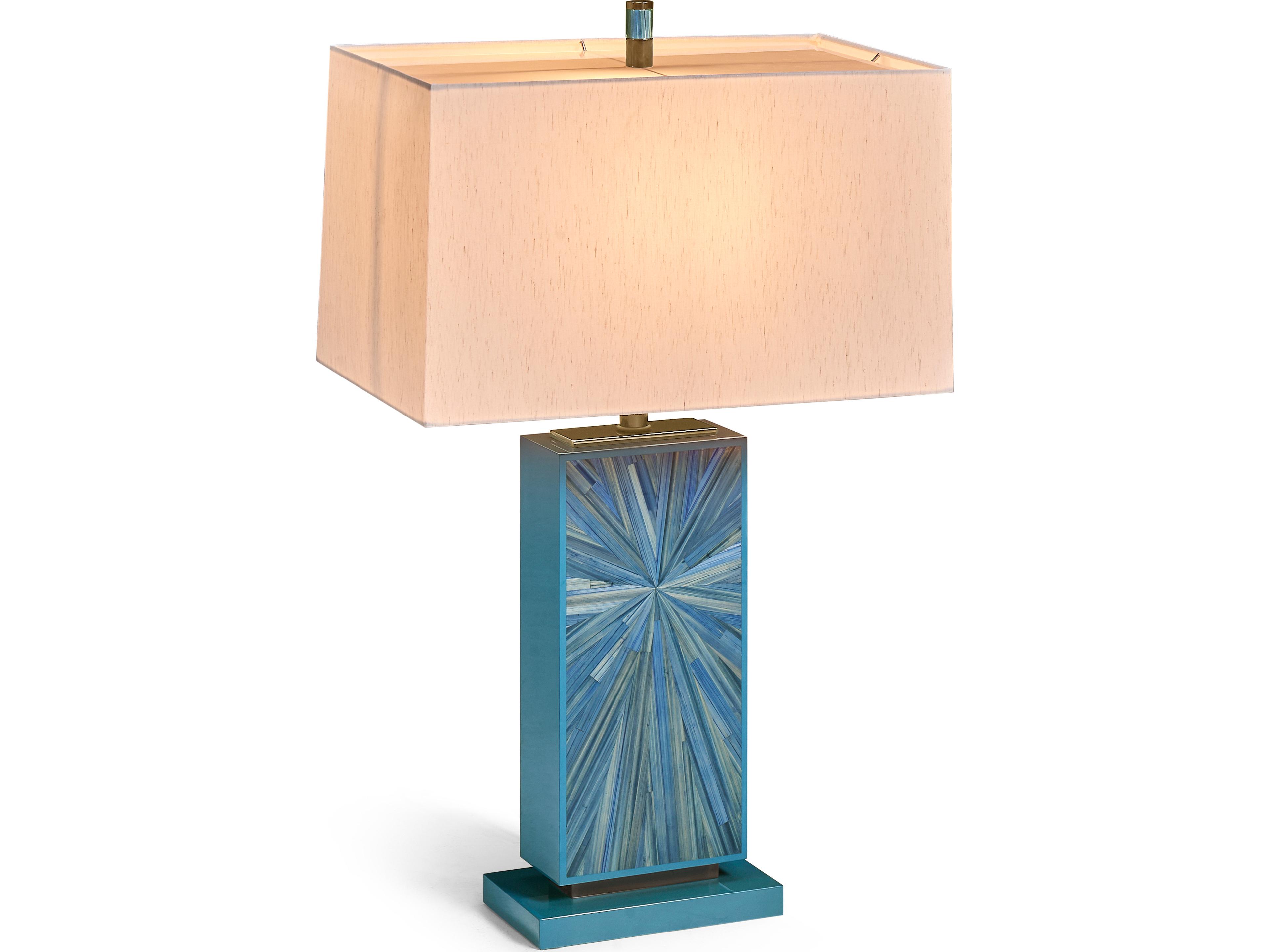 Jonathan Charles Jc Modern Azure Blue Straw Buffet Lamp