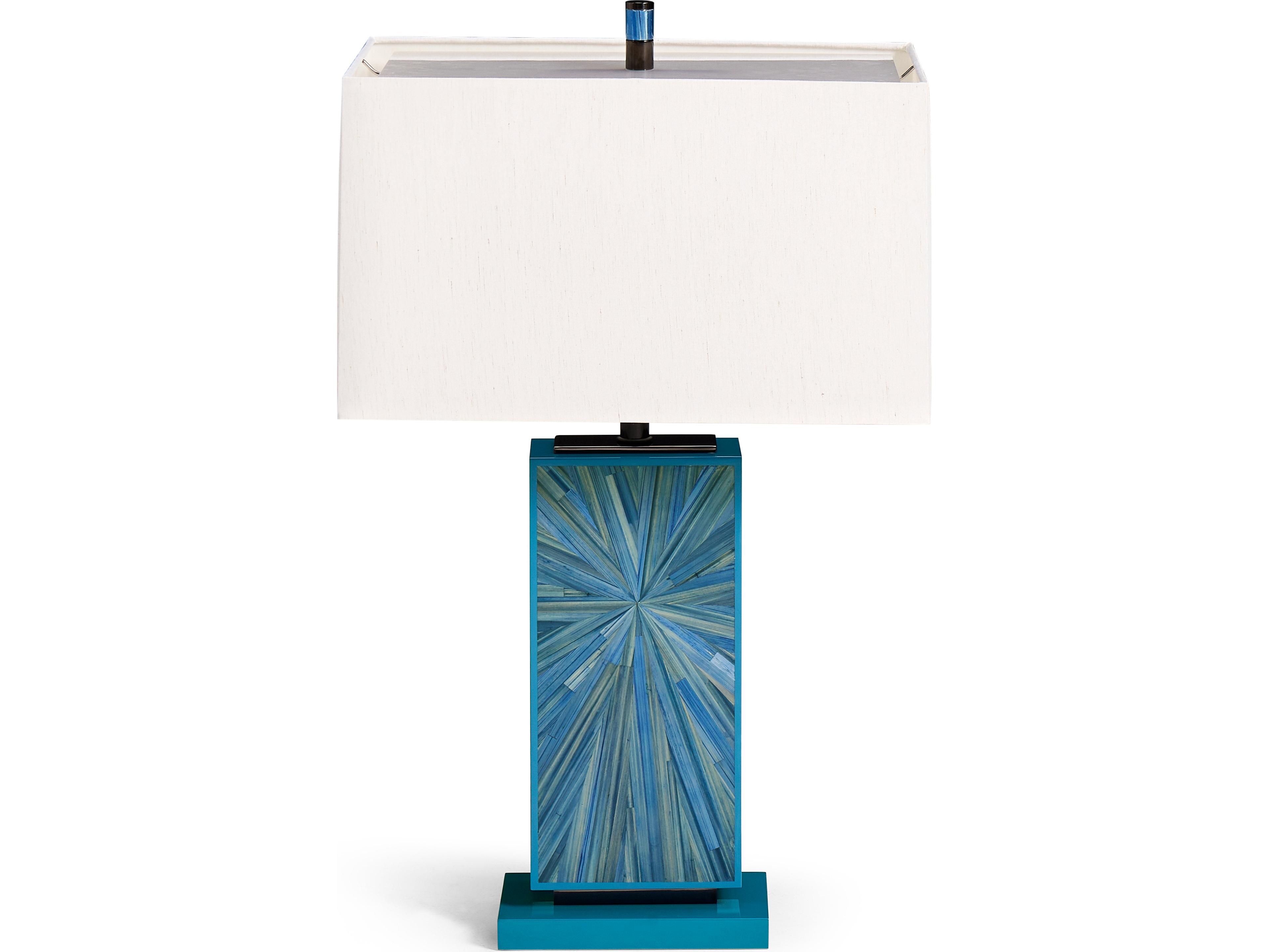 Jonathan Charles Jc Modern Azure Blue Straw Buffet Lamp