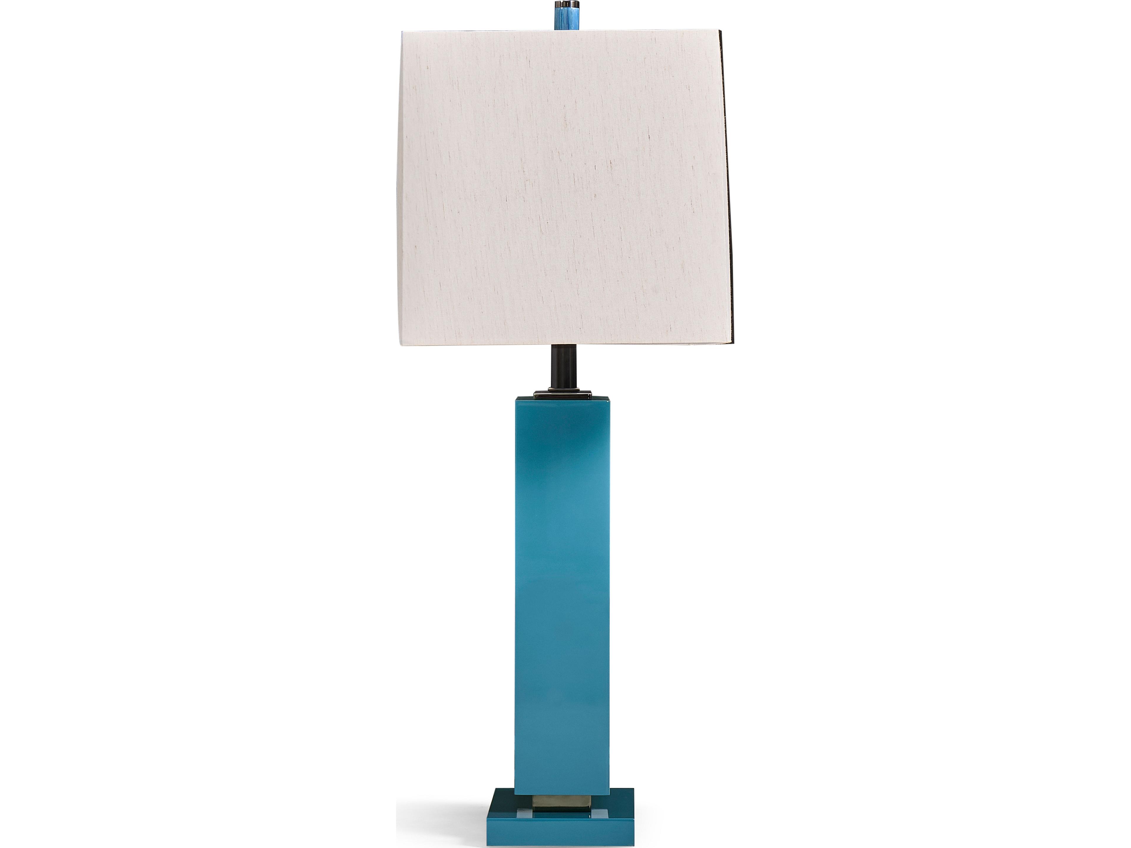 Jonathan Charles Jc Modern Azure Blue Straw Buffet Lamp