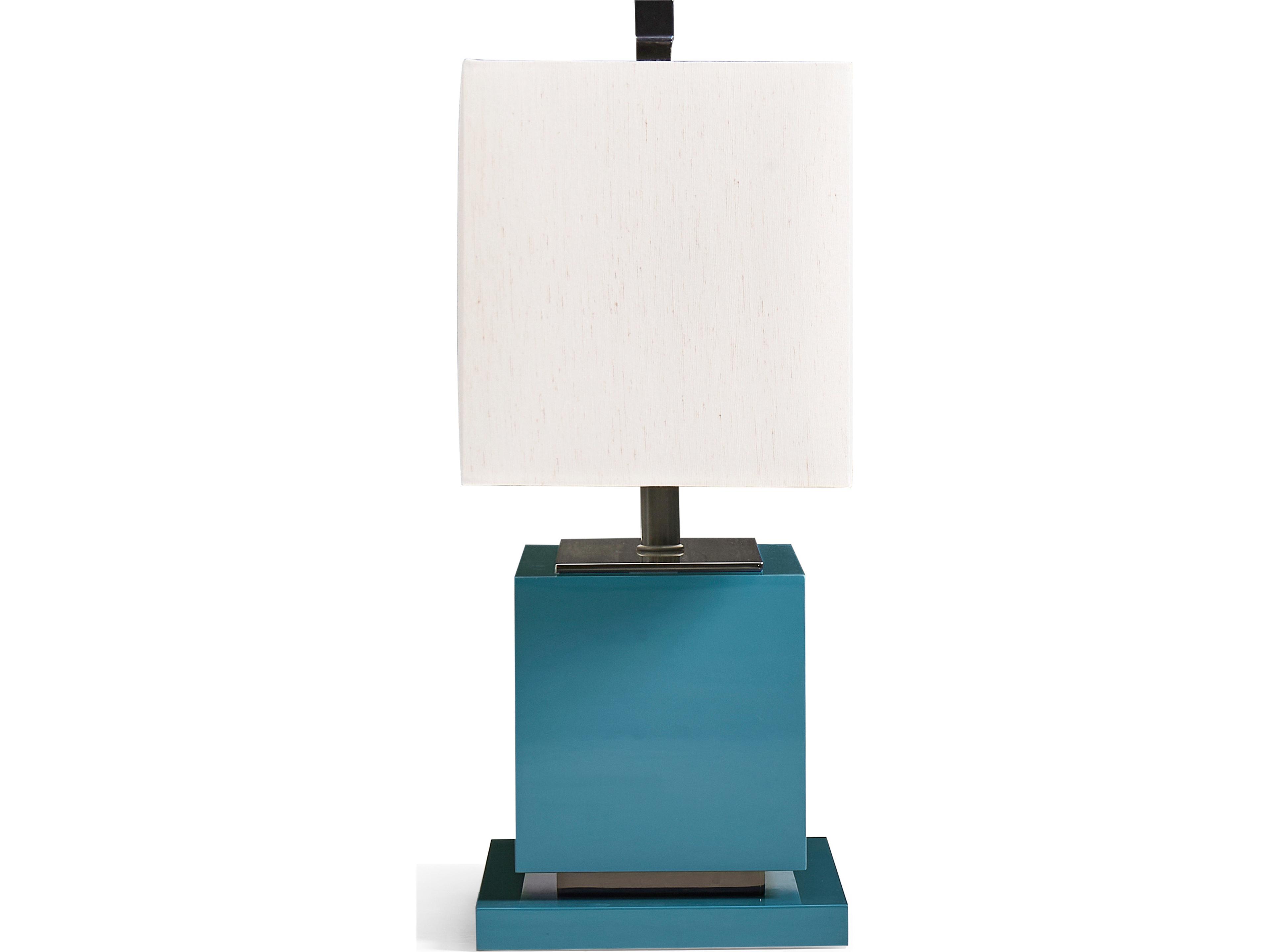 Jonathan Charles Jc Modern Azure Blue Straw Table Lamp