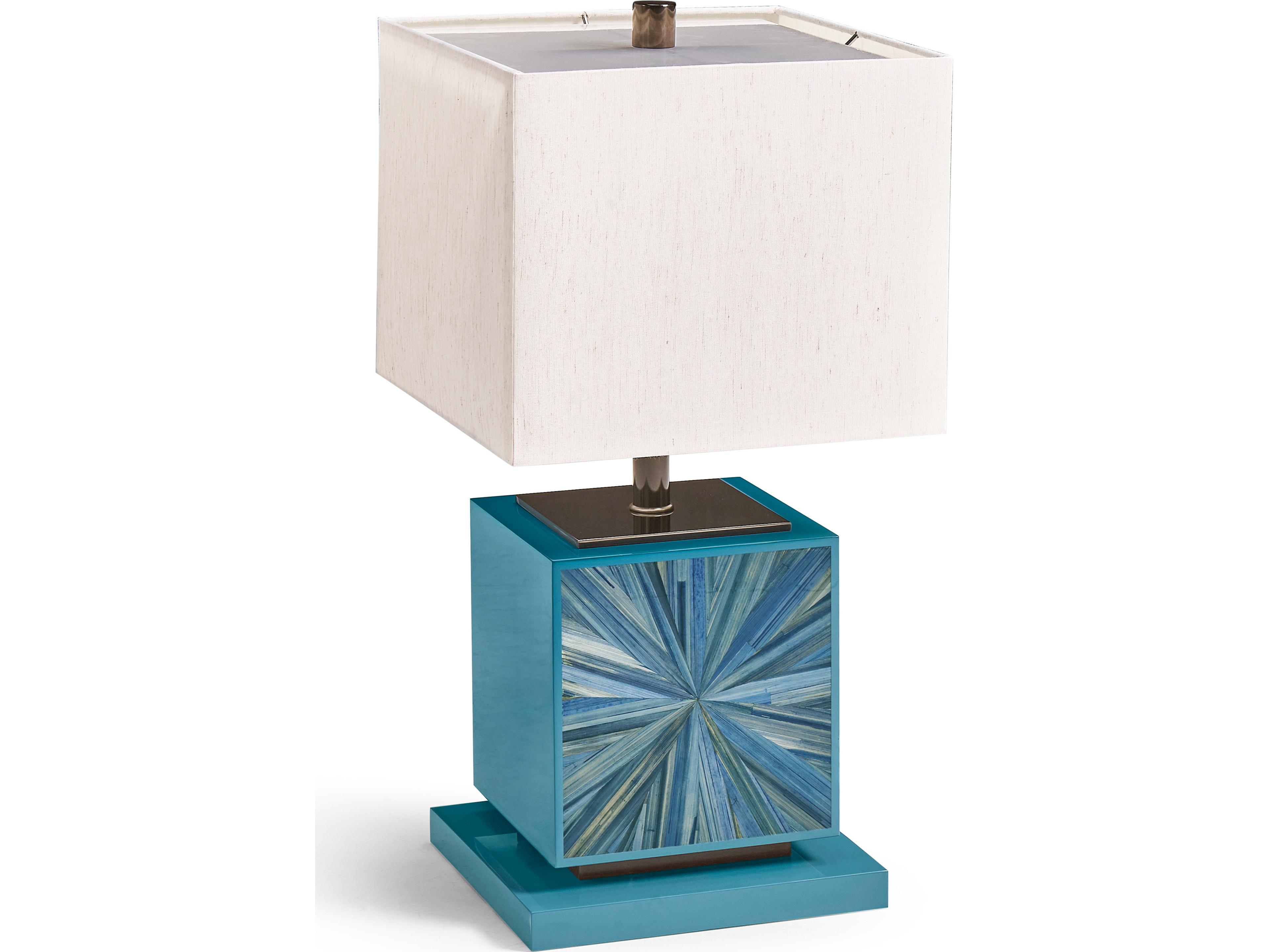 Jonathan Charles Jc Modern Azure Blue Straw Table Lamp