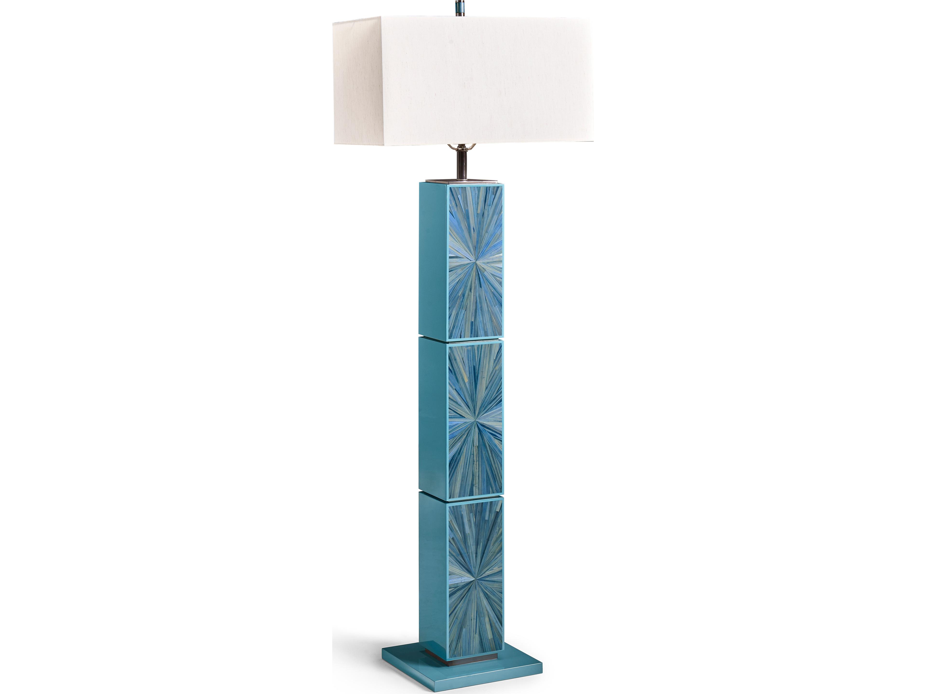 Jc Modern Azure Blue Straw Floor Lamp
