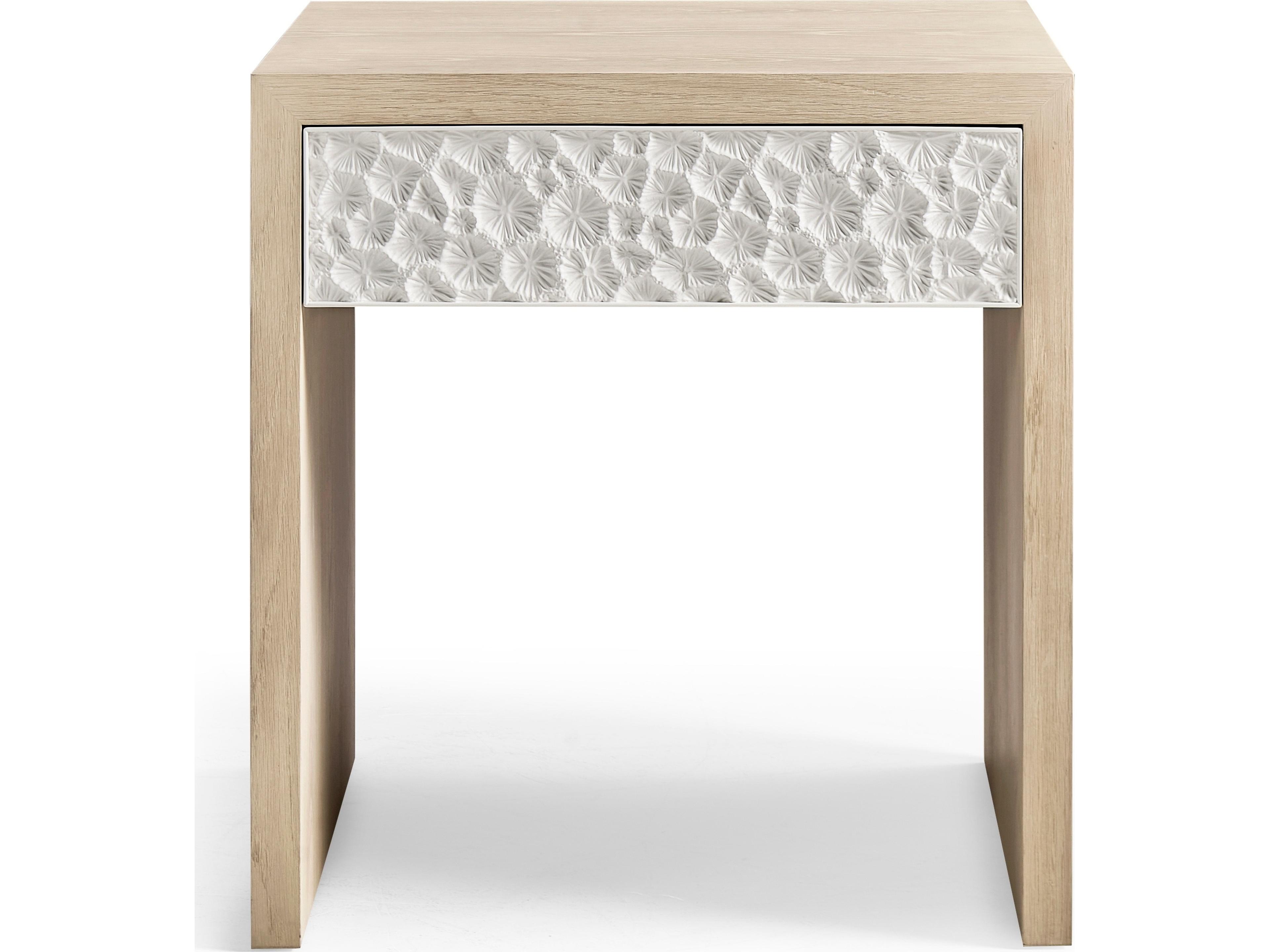 Jonathan Charles Water Square Wood White Washed Oak End Table