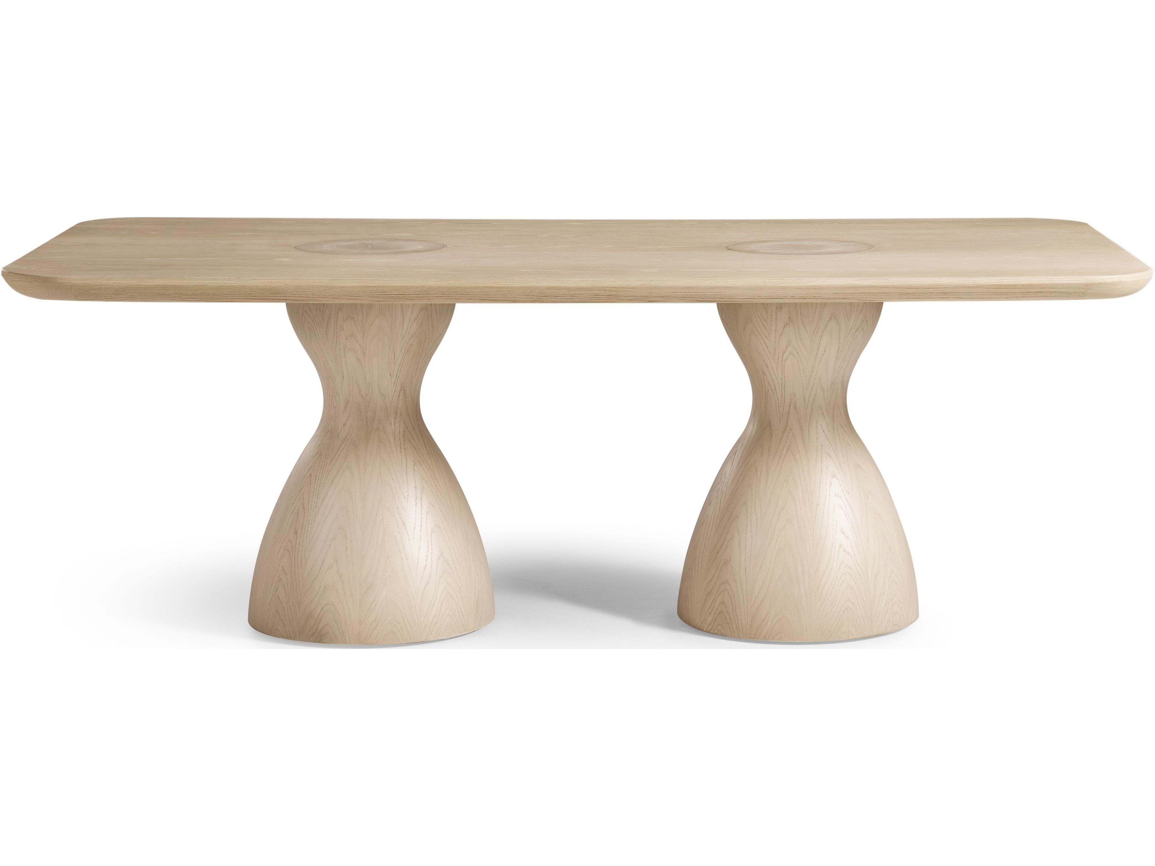 Jonathan Charles Water Rectangular Wood White Washed Oak Dining Table