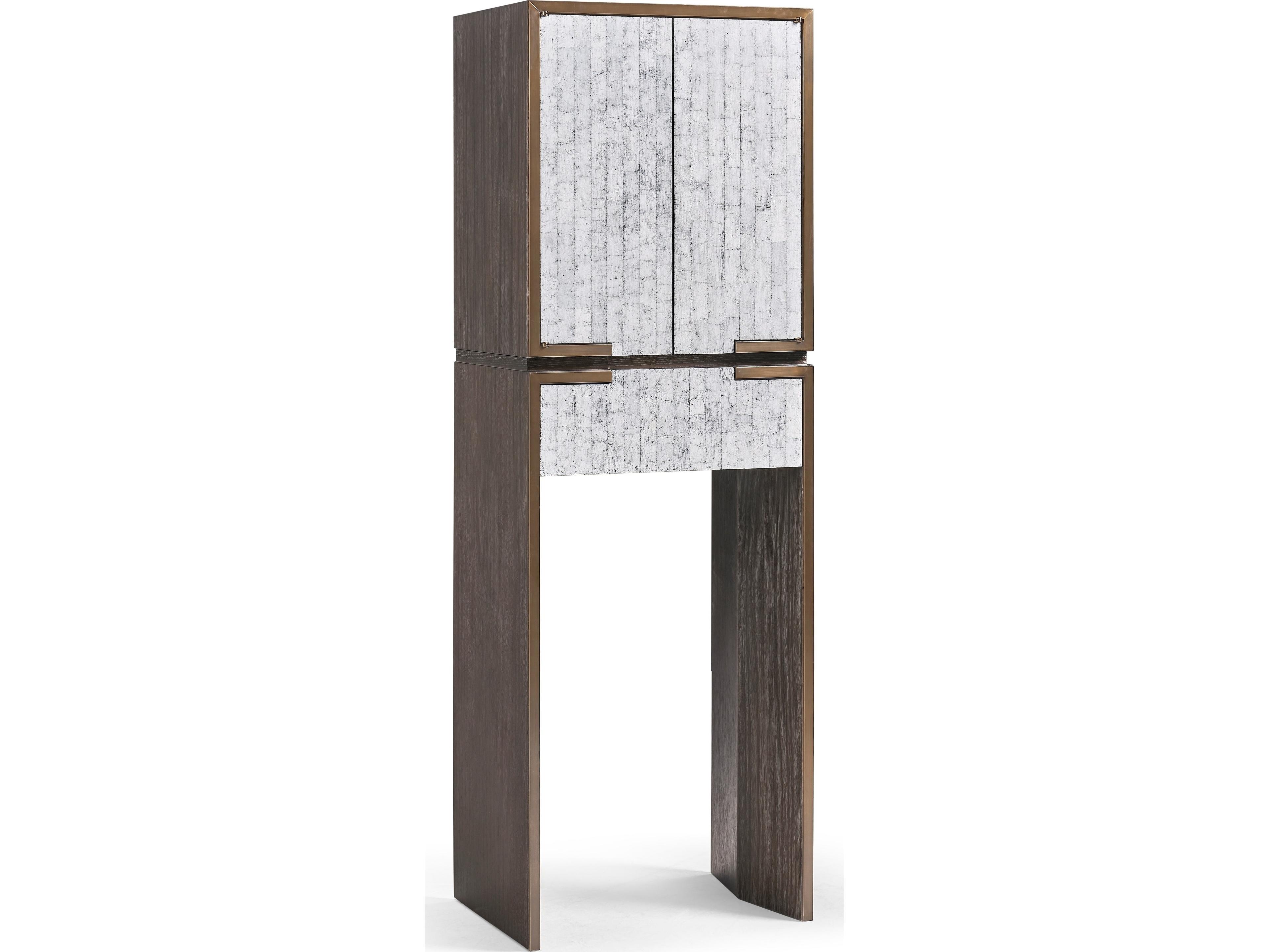 Jc Modern Brown White Smoke Eggshell Bar Cabinet