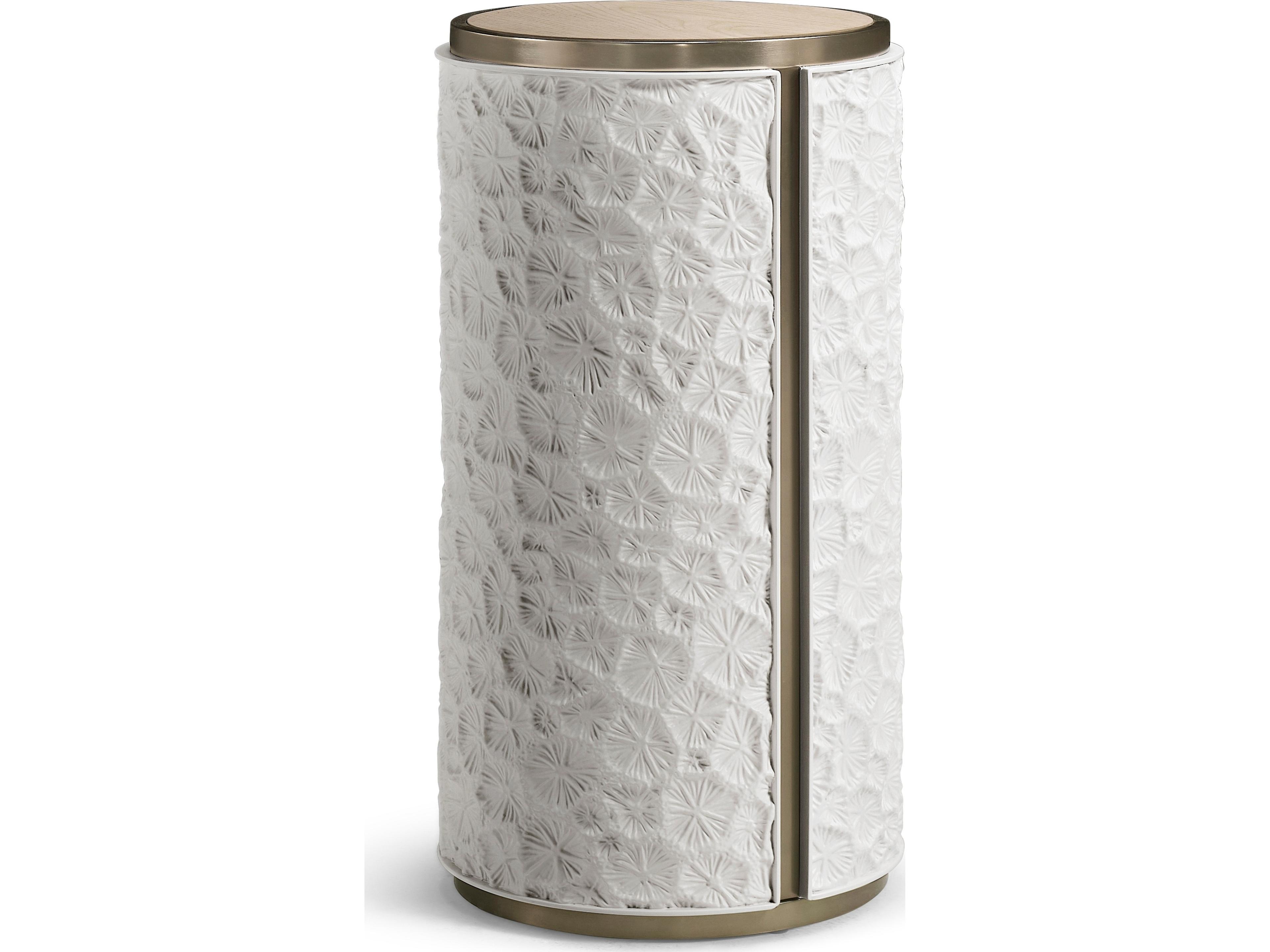 Jonathan Charles Water Round Wood White Washed Oak End Table