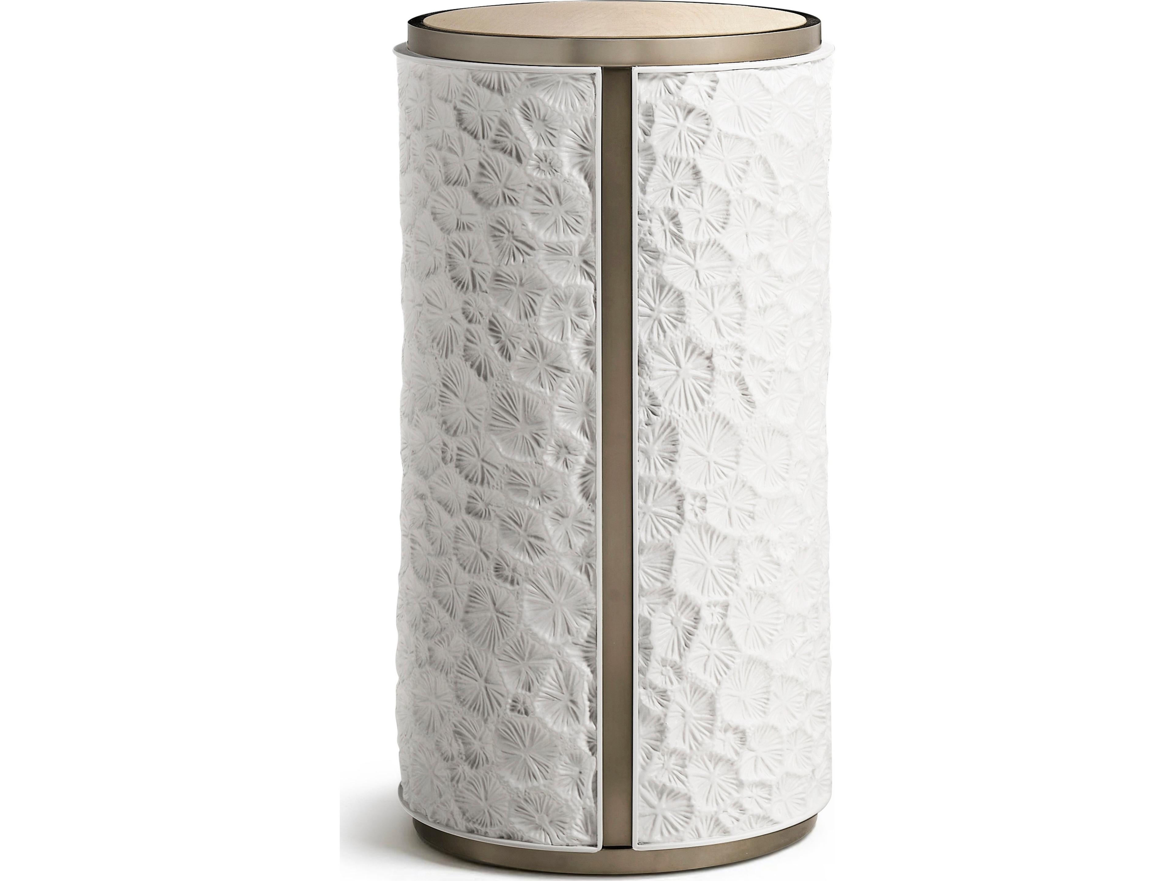 Jonathan Charles Water Round Wood White Washed Oak End Table