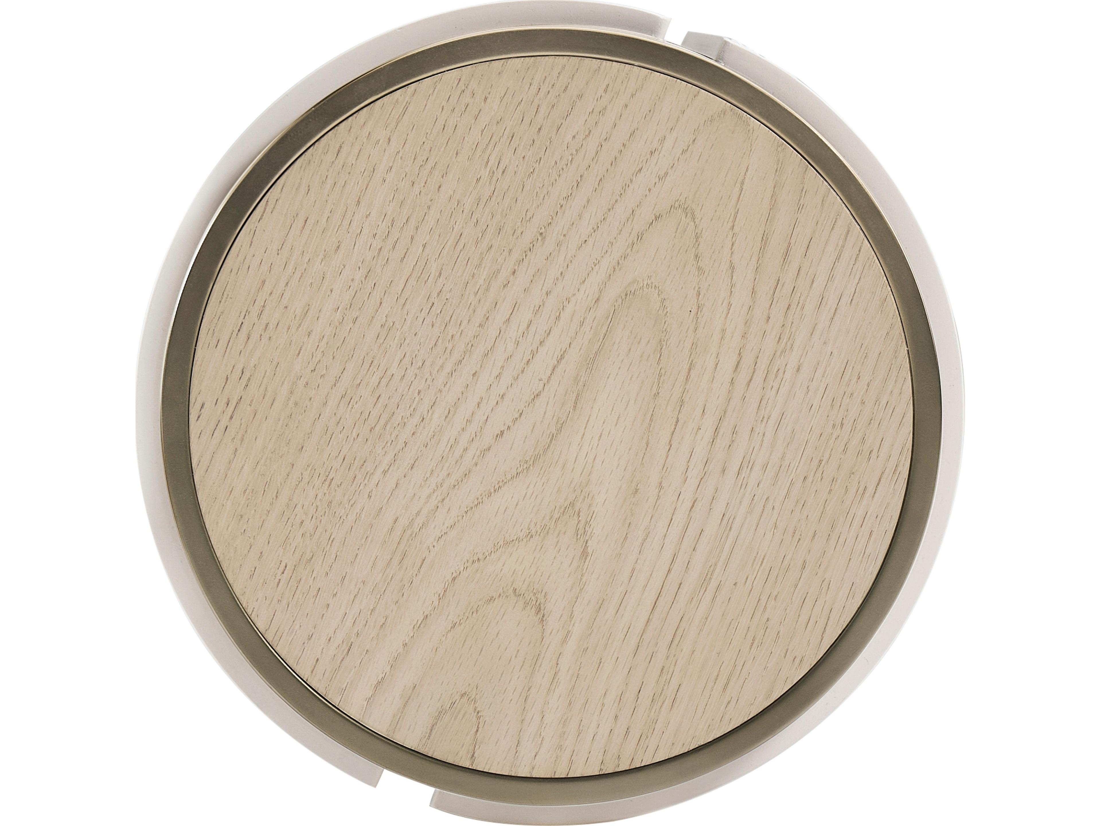 Jonathan Charles Water Round Wood White Washed Oak End Table