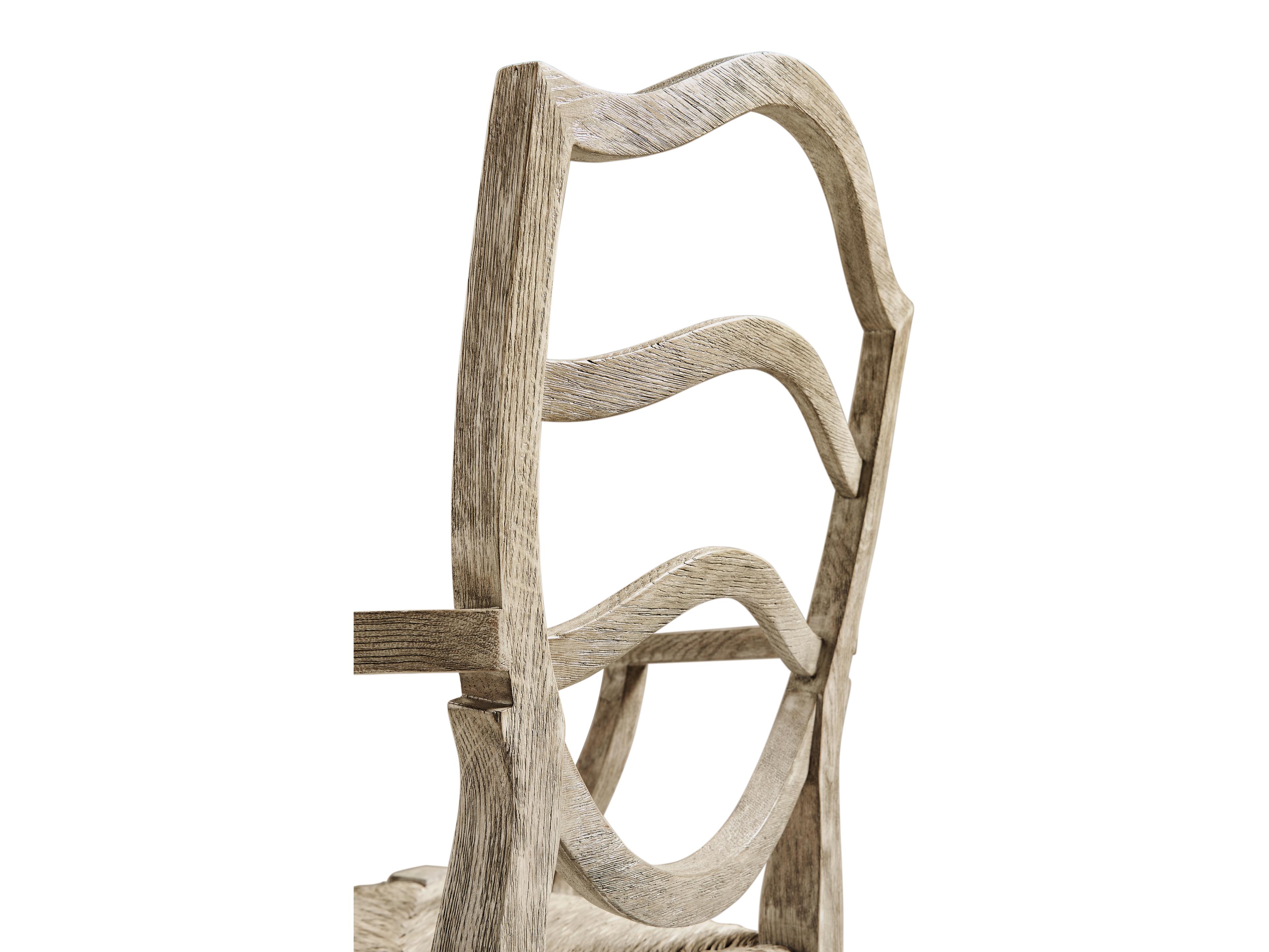 Jonathan Charles William Yeoward Oak Wood Gray Arm Dining Chair