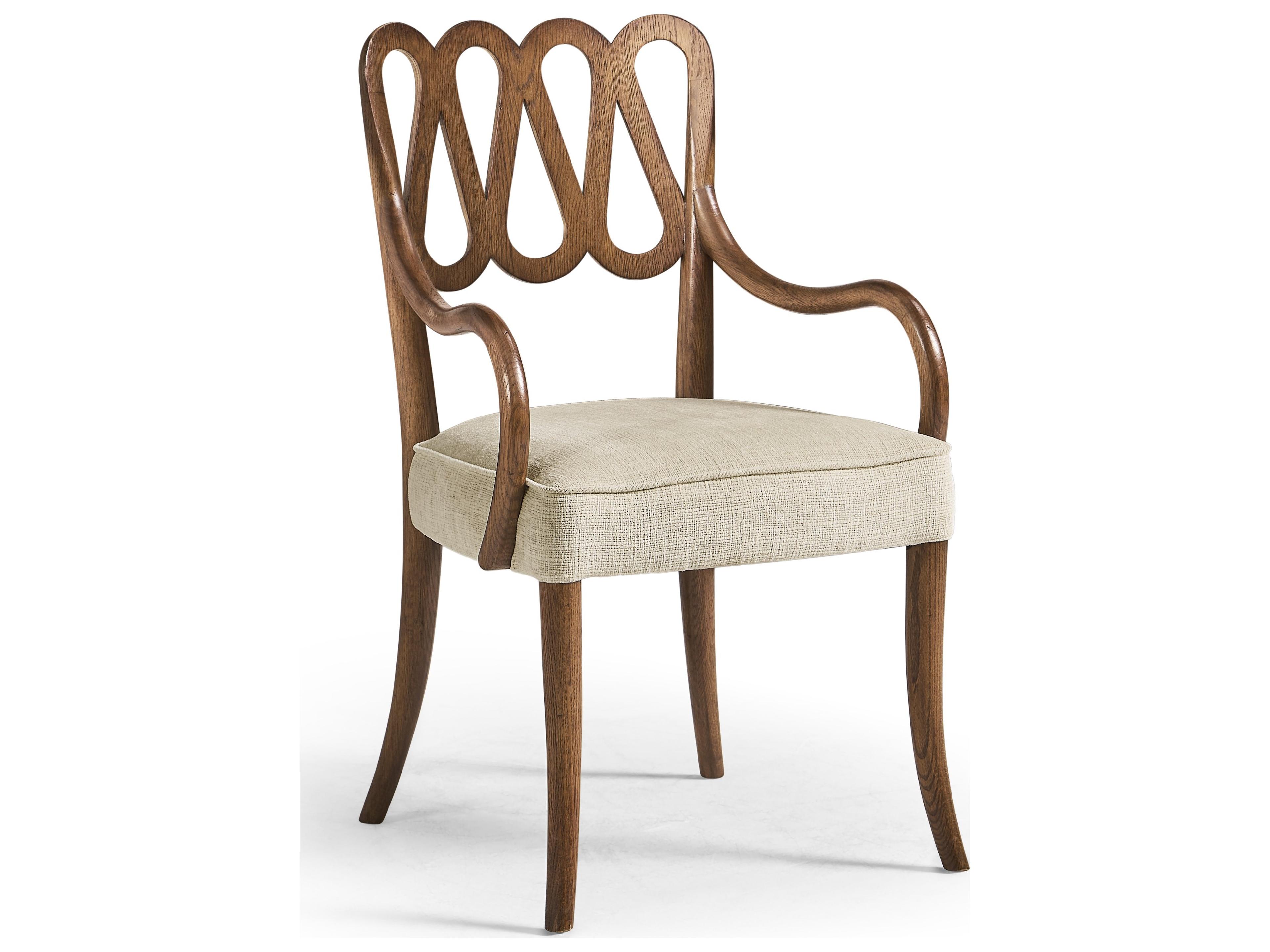Jonathan Charles William Yeoward Ampney Toasted Oak Wood Brown Upholstered Armless Dining Chair