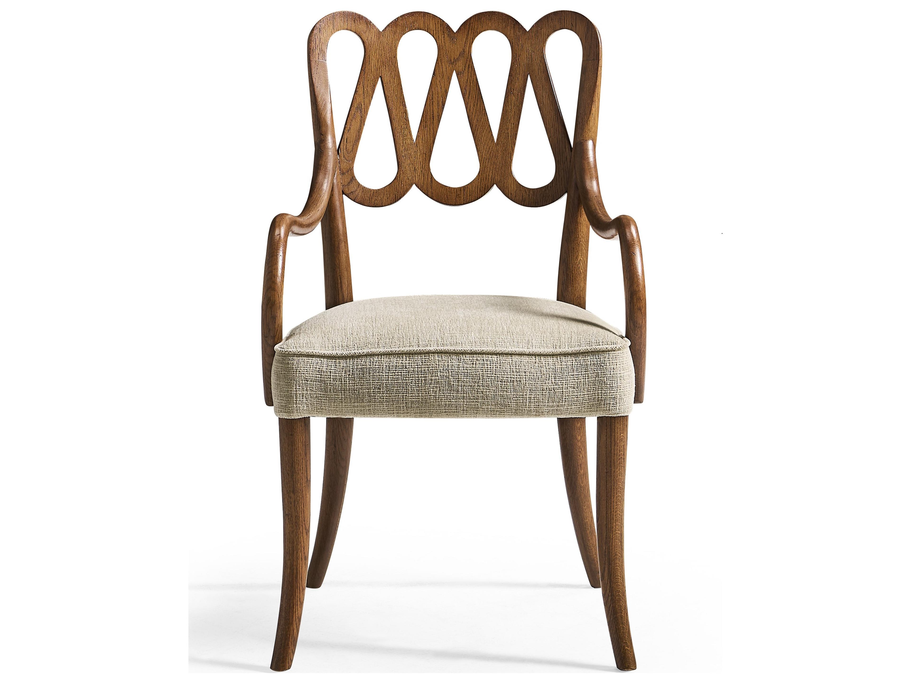Jonathan Charles William Yeoward Ampney Toasted Oak Wood Brown Upholstered Armless Dining Chair