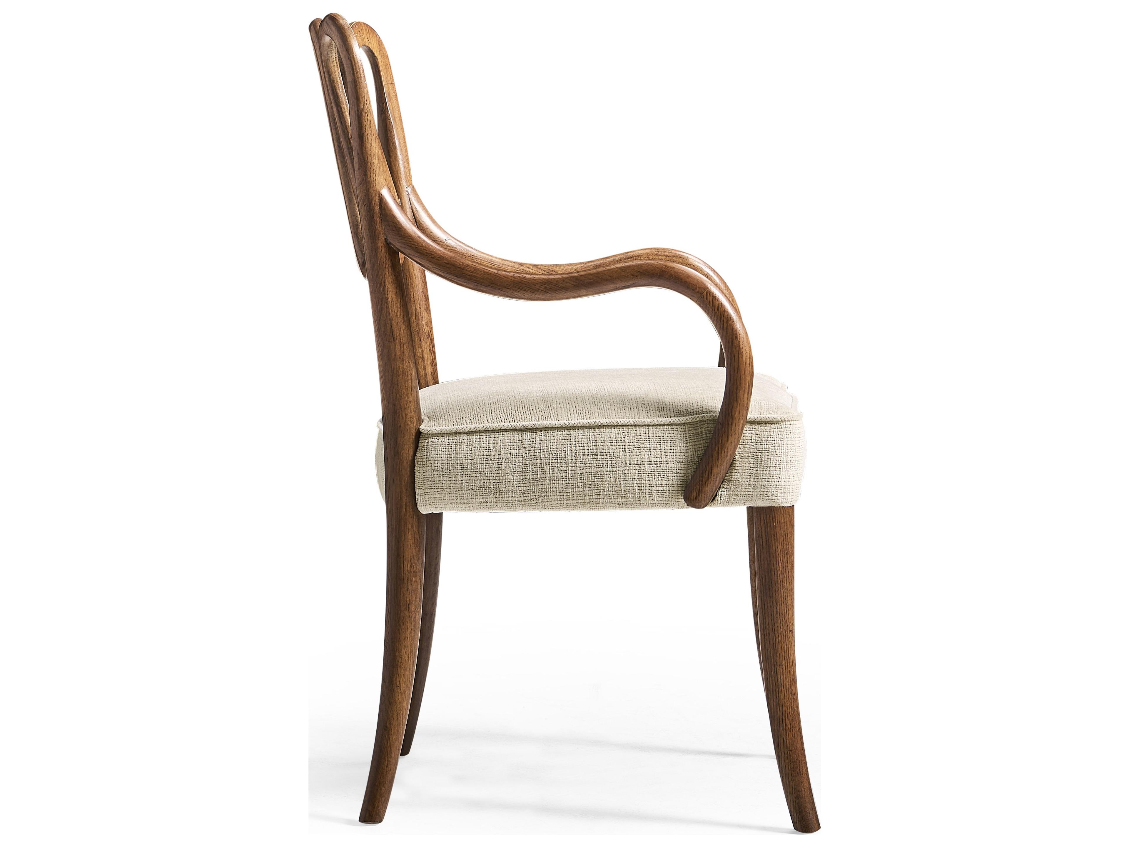 Jonathan Charles William Yeoward Ampney Toasted Oak Wood Brown Upholstered Armless Dining Chair
