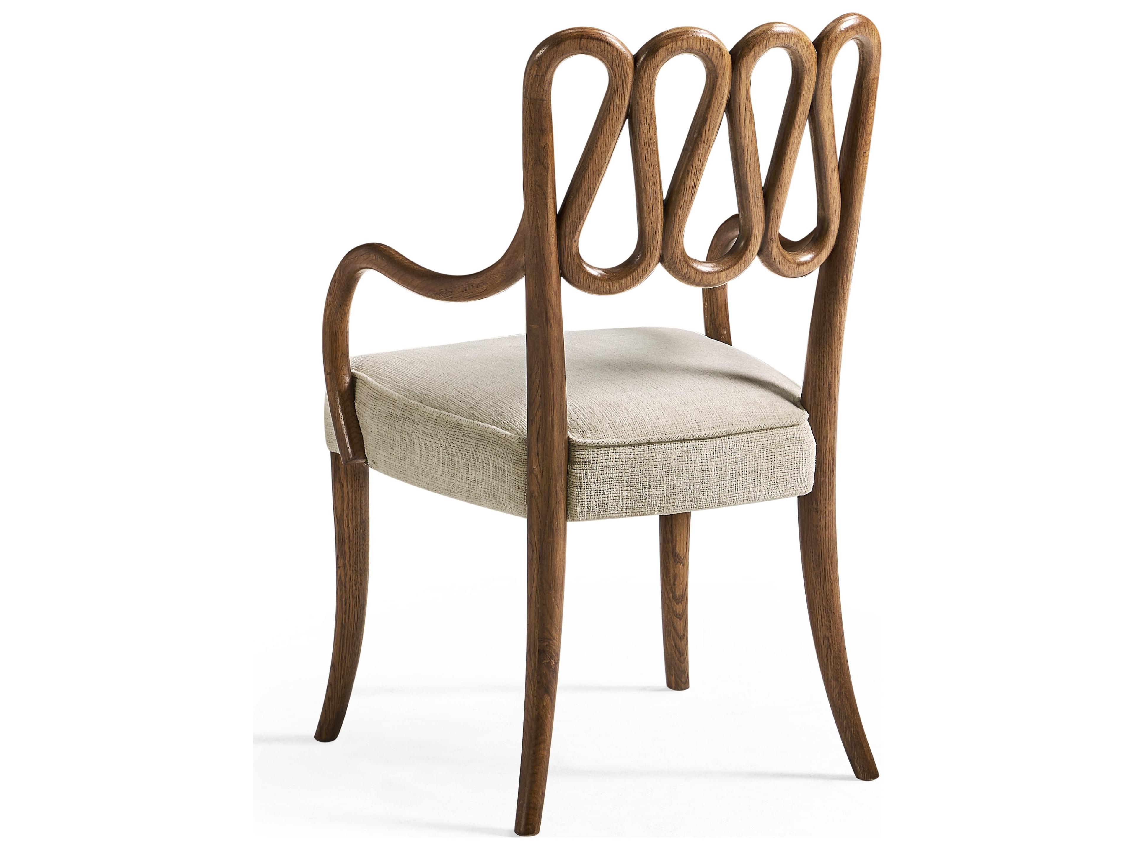 Jonathan Charles William Yeoward Ampney Toasted Oak Wood Brown Upholstered Armless Dining Chair