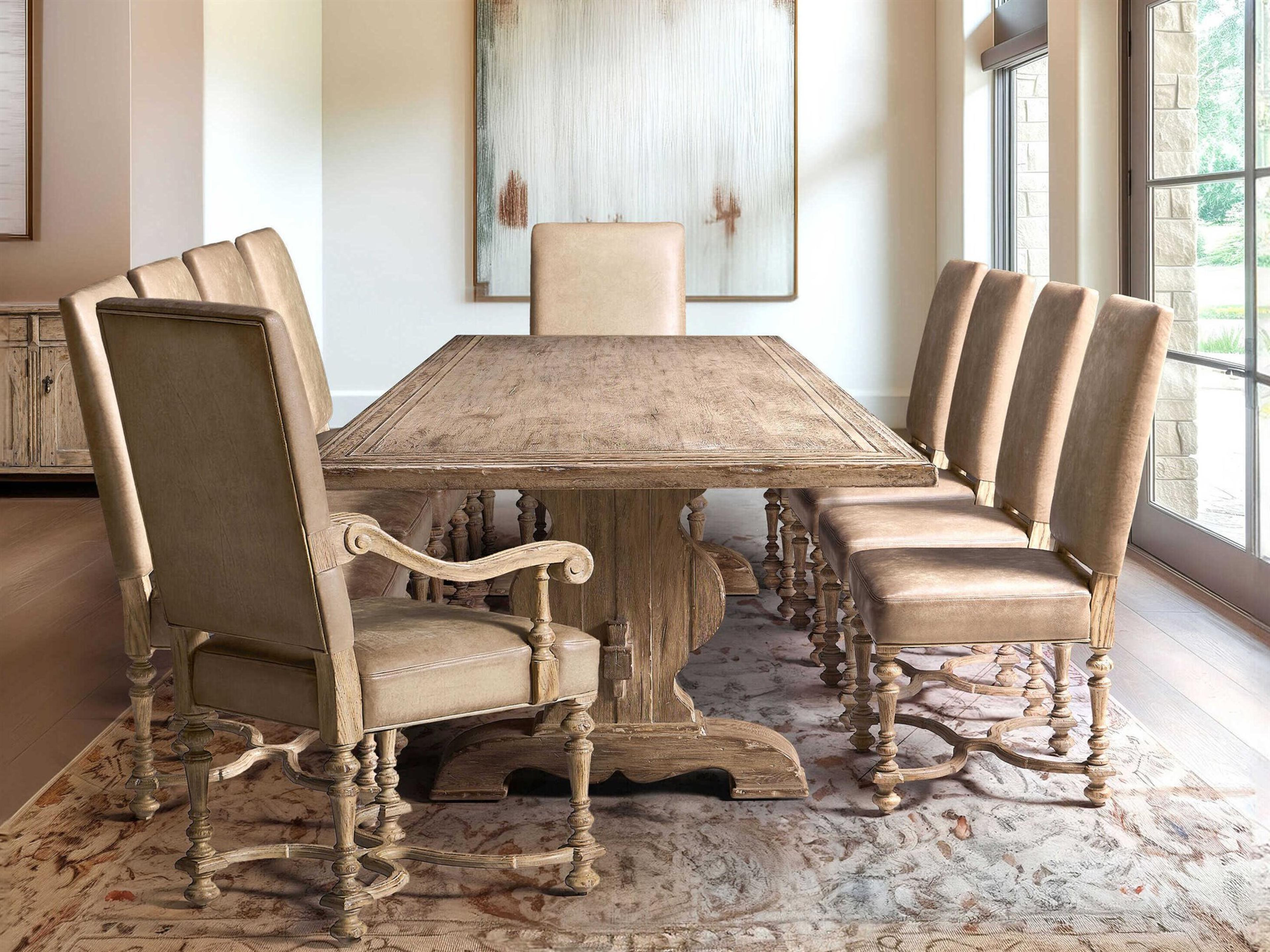 Sage Hill Brown Oak Dining Room Set