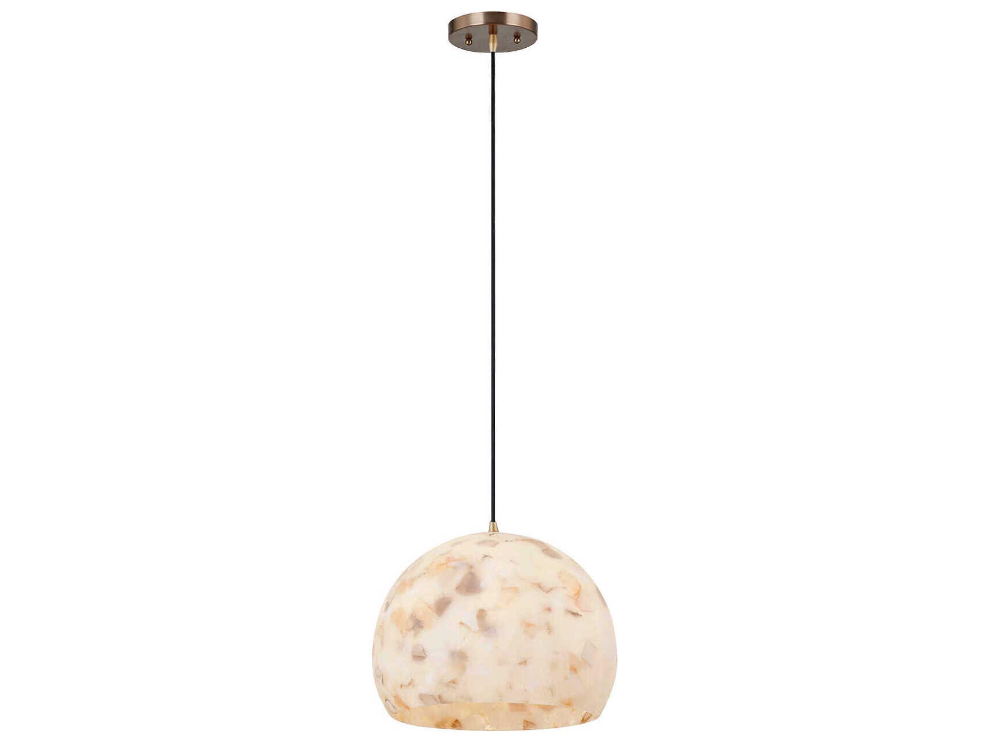 Alabaster Rocks Globe 1-Light Pendant Light in Brushed Brass