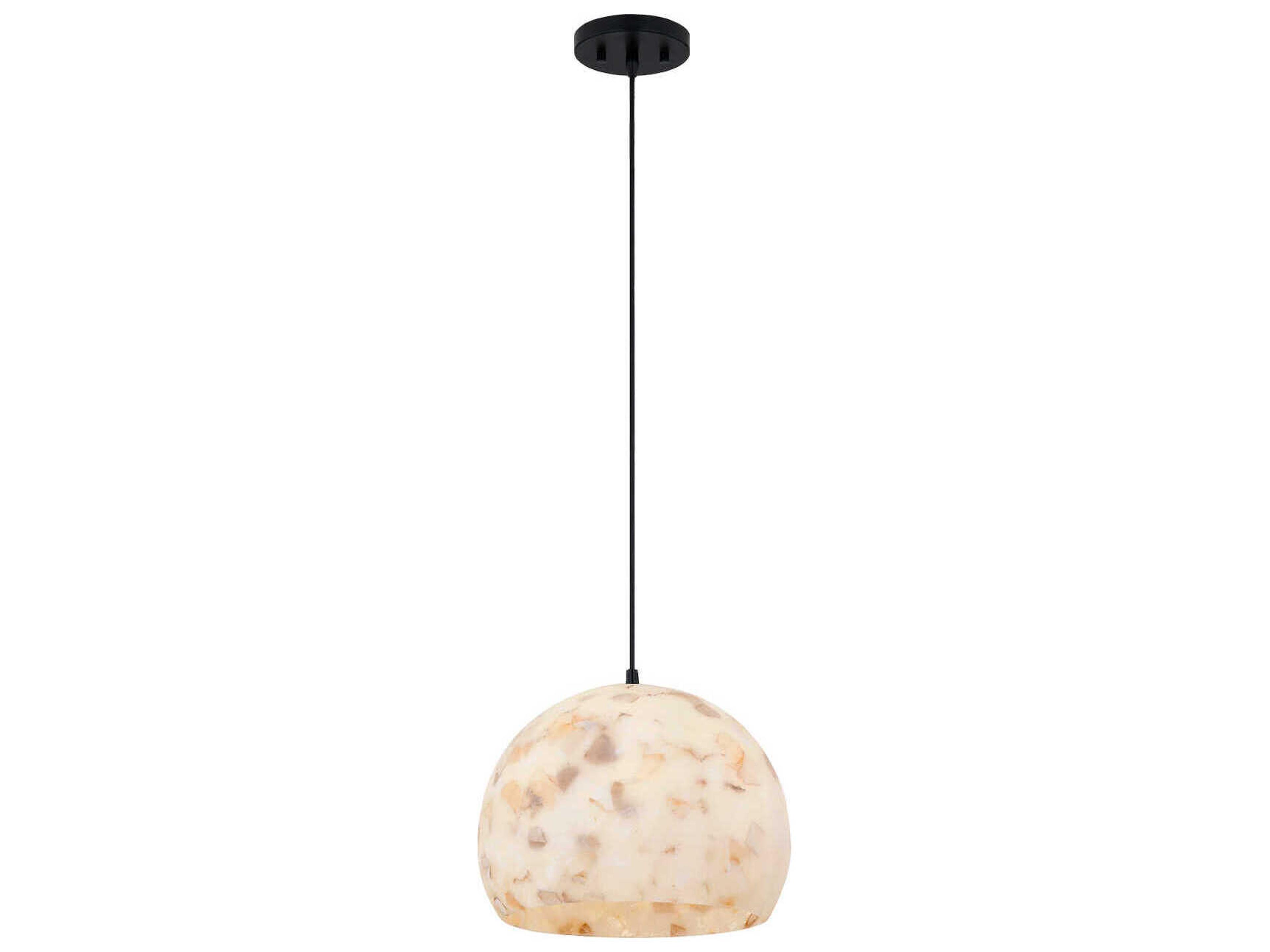 Alabaster Rocks Globe 1-Light Matte Black Mini Pendant