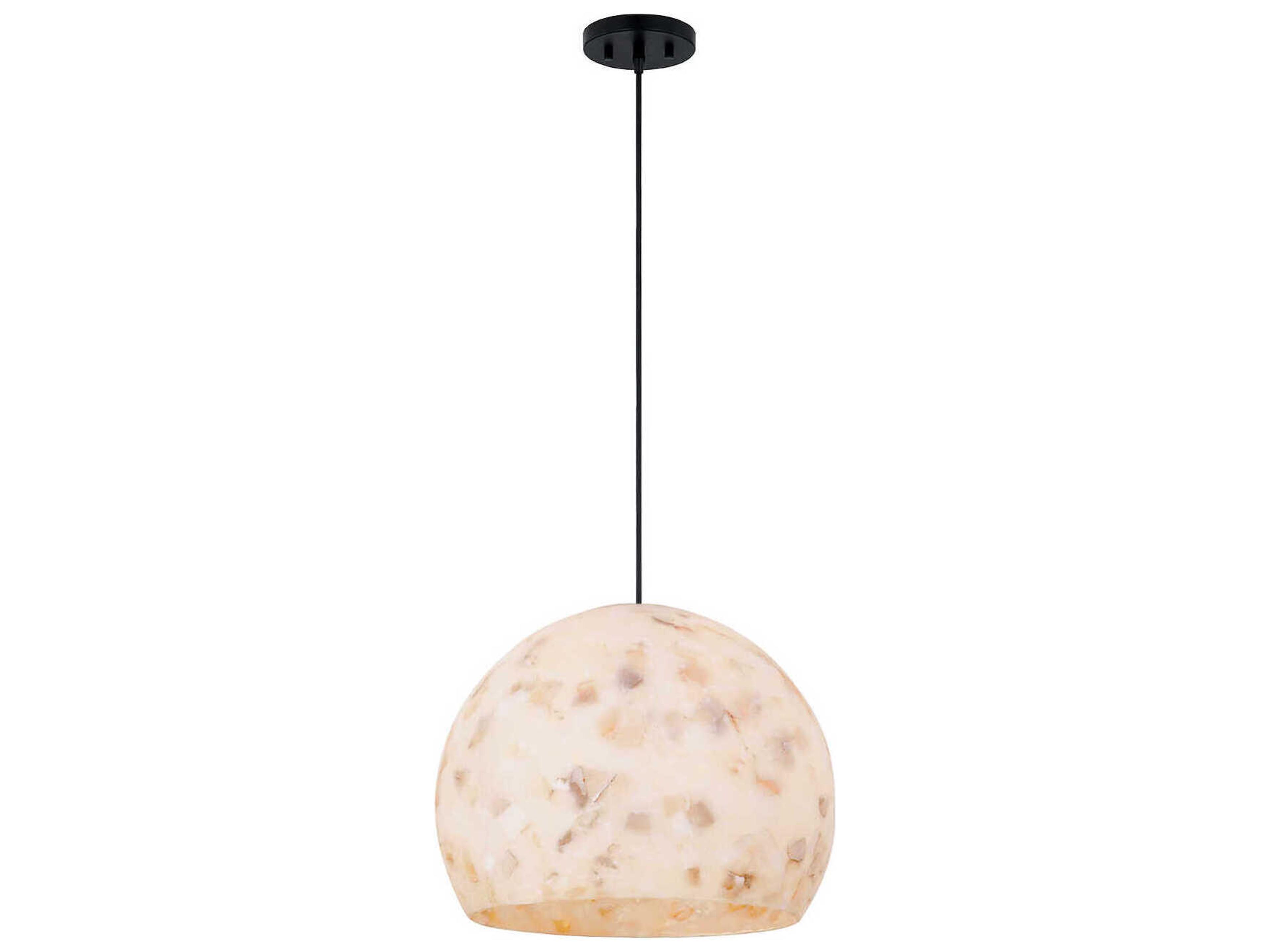 Alabaster Rocks Globe 1-Light Matte Black Pendant