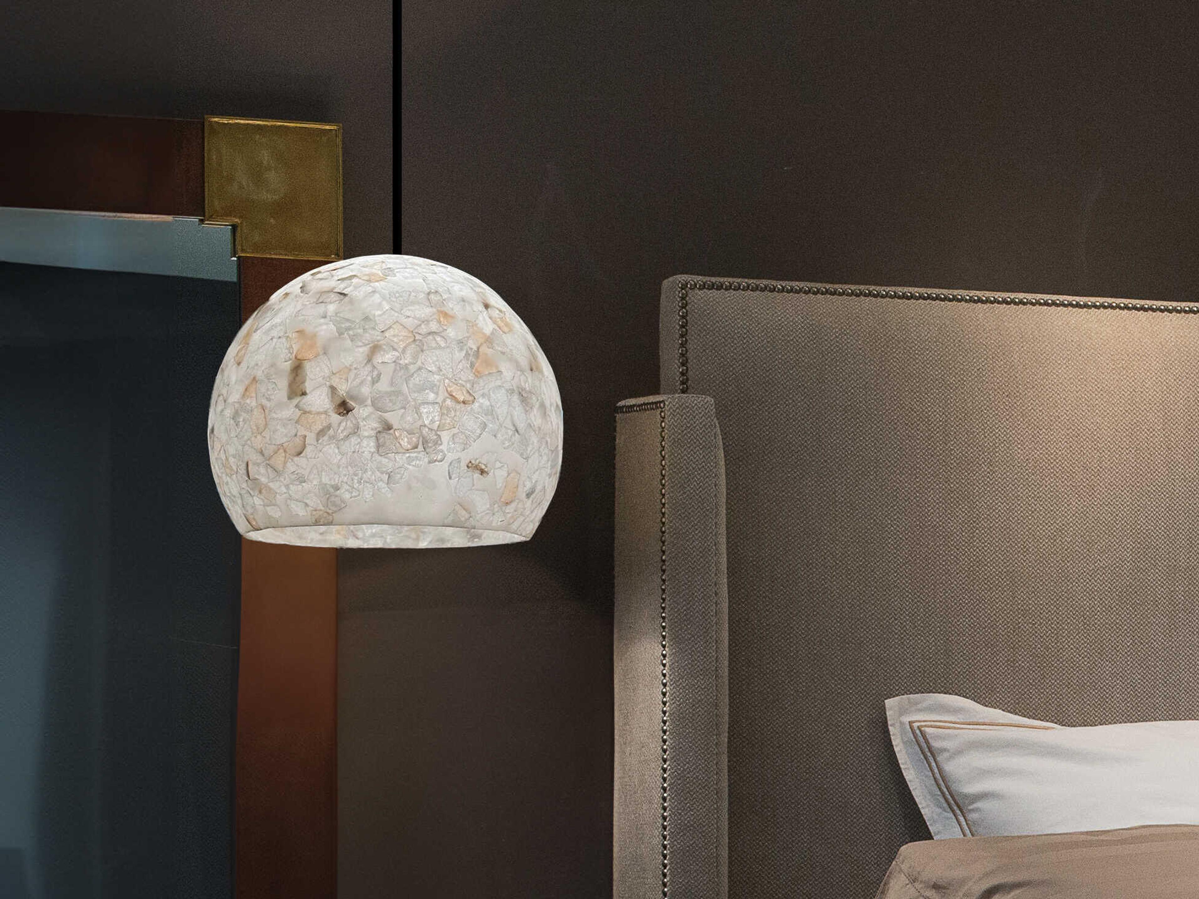 Justice Design Group Alabaster Rocks Globe 1-Light Matte Black Pendant