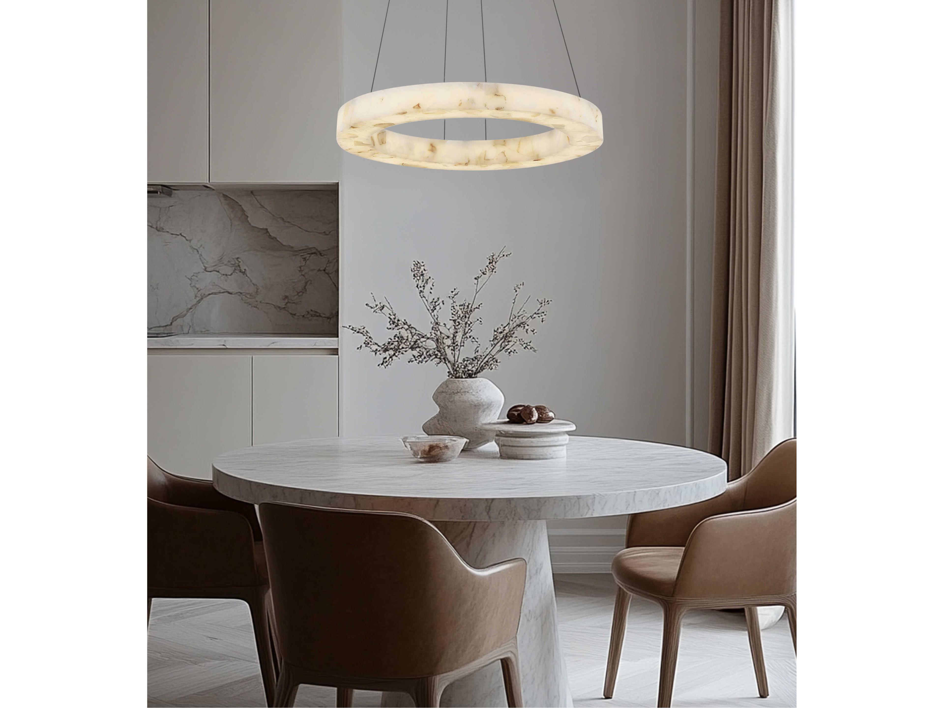 Justice Design Group Lumenaria Medley Brushed Brass White Round Pendant