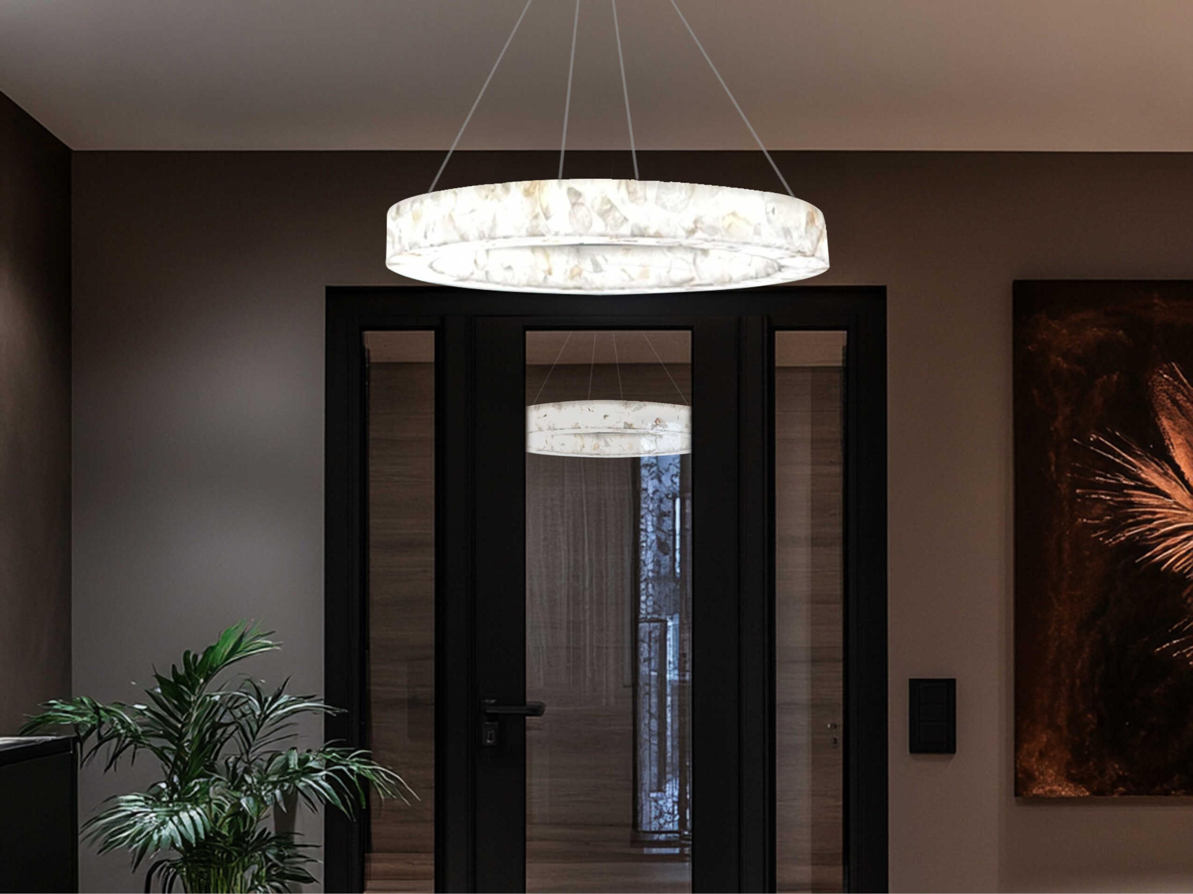 Justice Design Group Lumenaria Medley Brushed Brass White Round Pendant