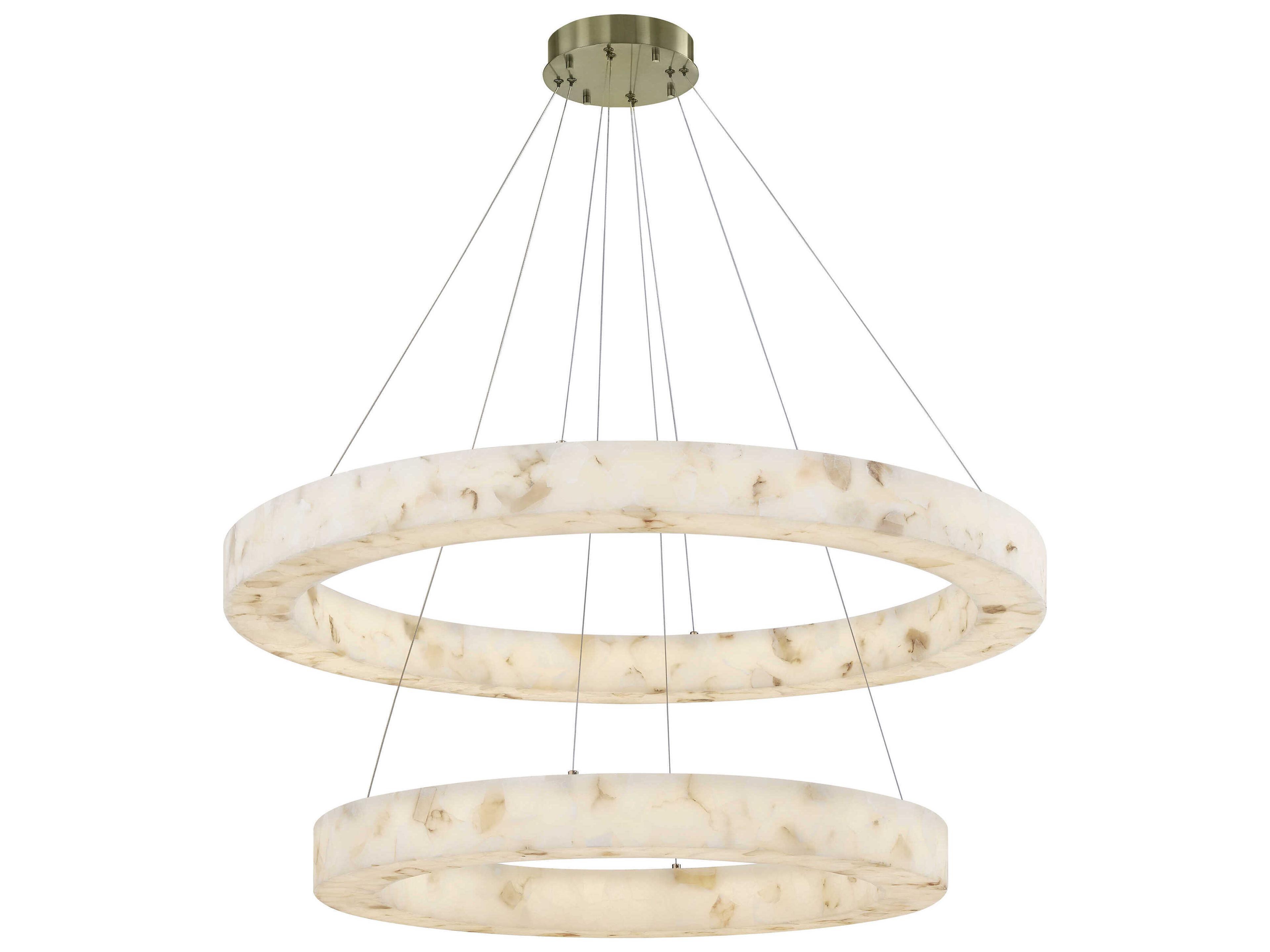 Justice Design Group Lumenaria Medley Brushed Brass White Round Tiered Pendant