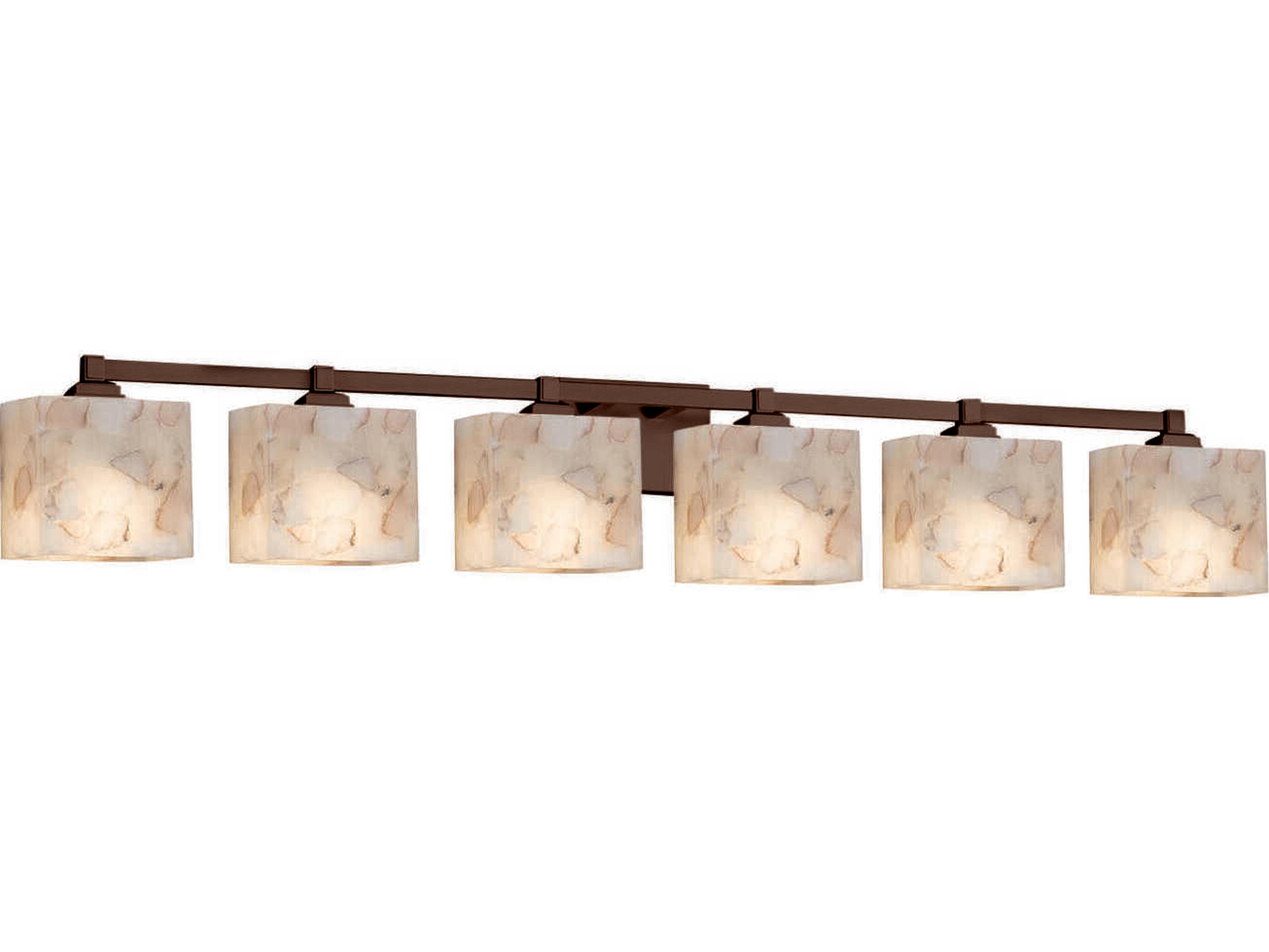 Justice Design Group Alabaster Rocks 6-Light Nickel Vanity Light