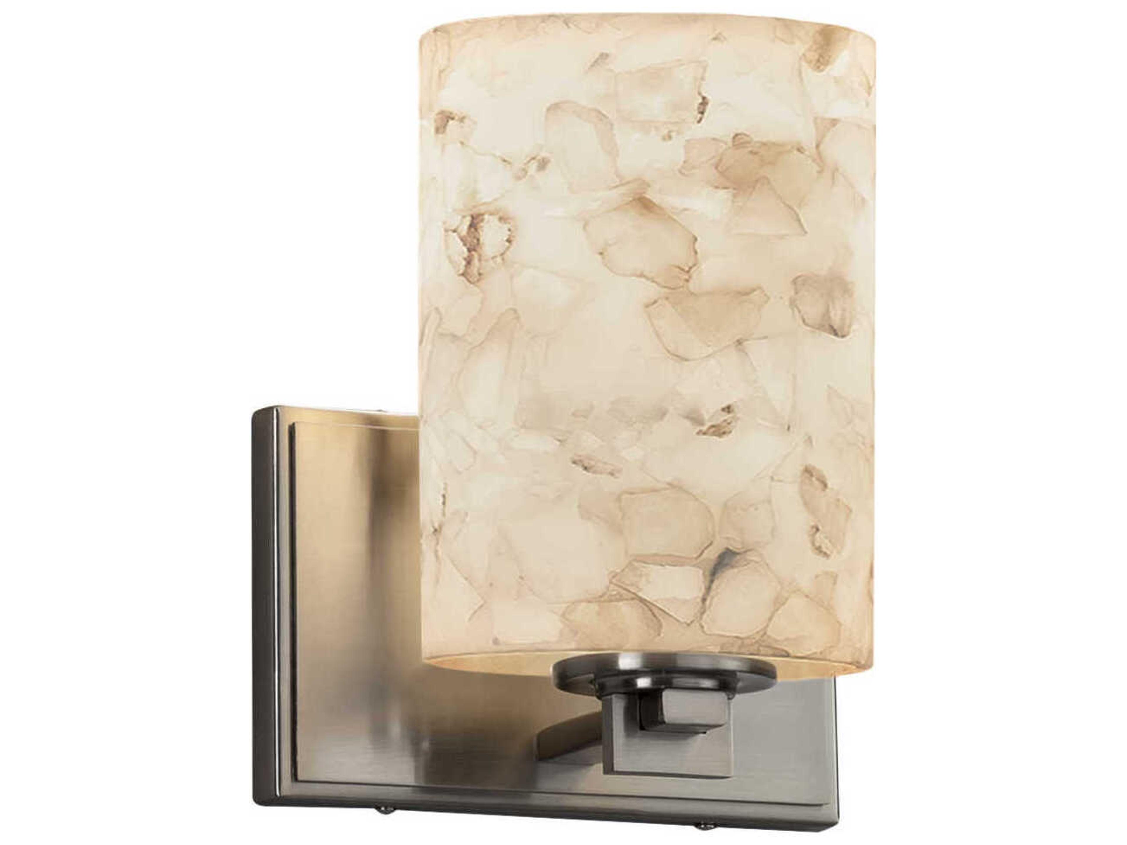 Alabaster Rocks 1-Light Nickel Wall Sconce