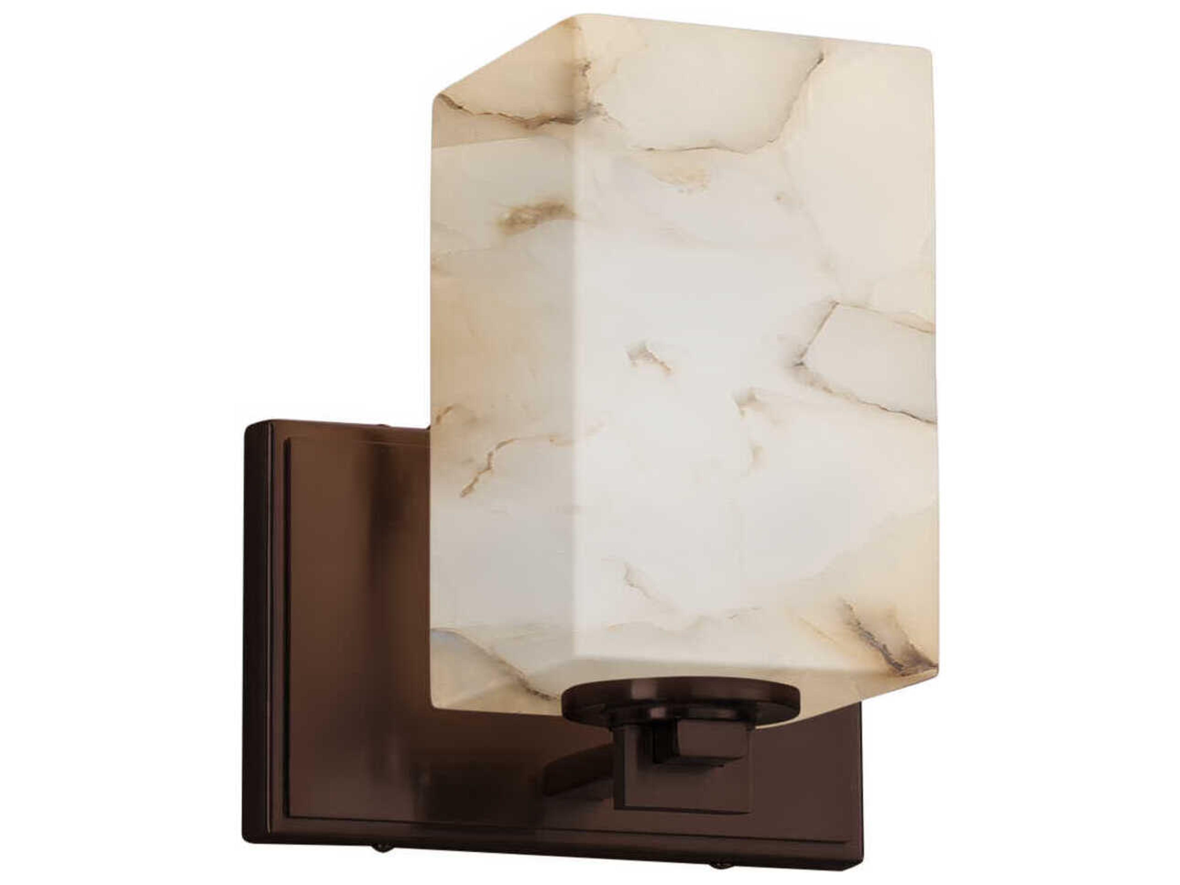Justice Design Group Alabaster Rocks 1-Light Nickel Wall Sconce