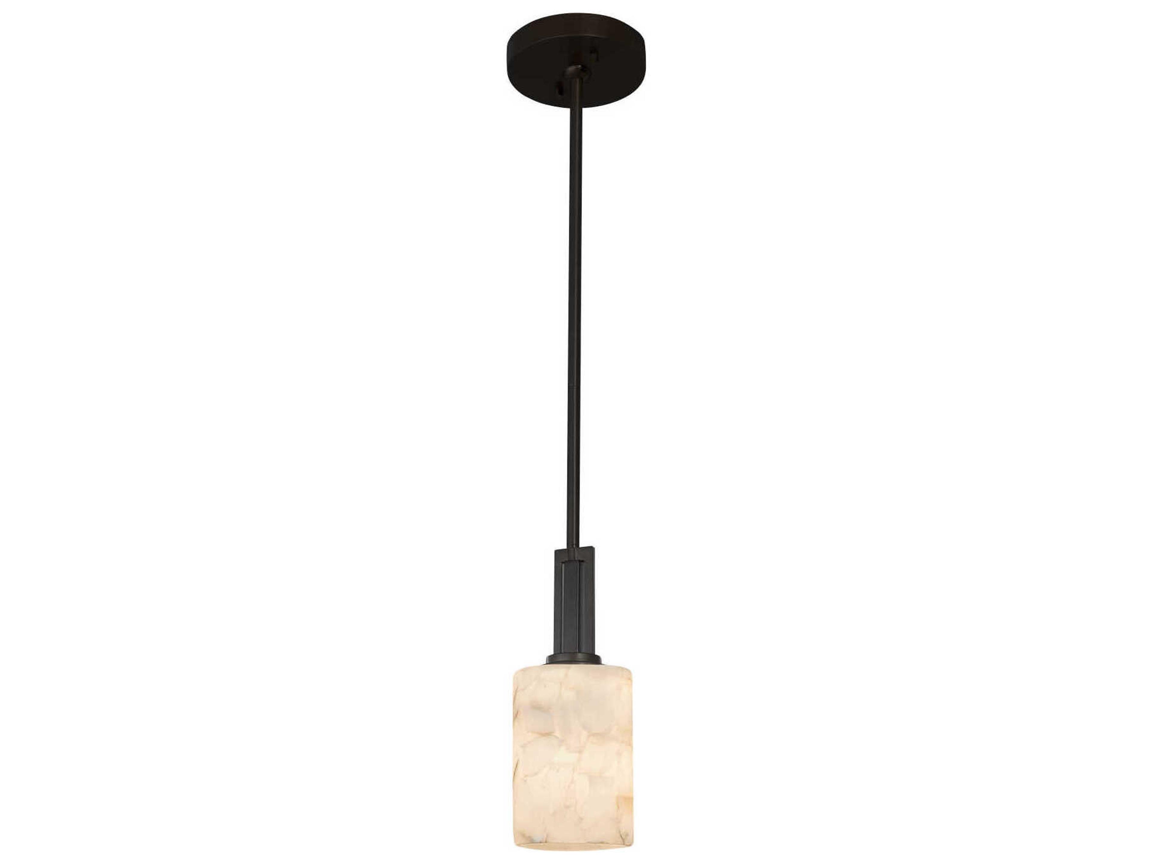 Justice Design Group Alabaster Rocks Black Cylinder Mini Pendant
