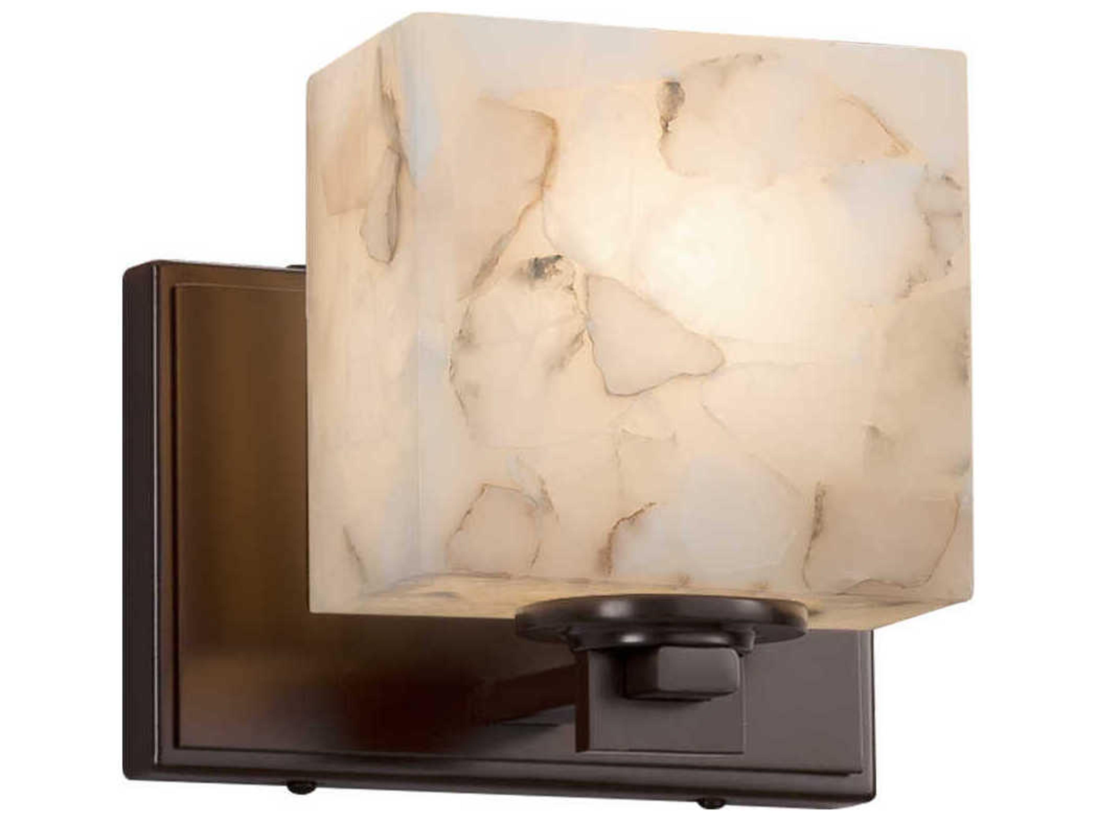 Justice Design Group Alabaster Rocks Nickel Wall Sconce