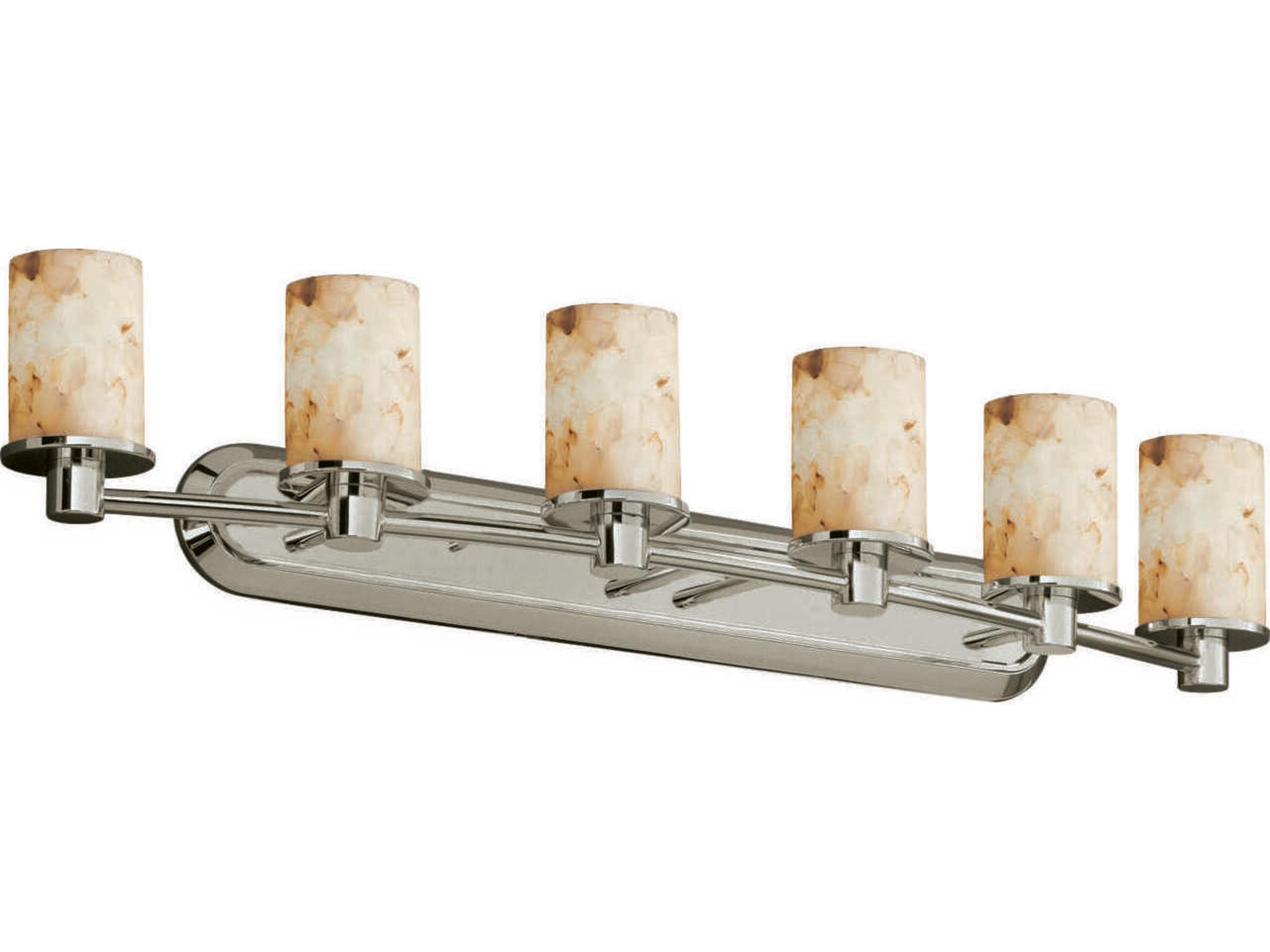 Alabaster Rocks 6-Light Nickel Vanity Light
