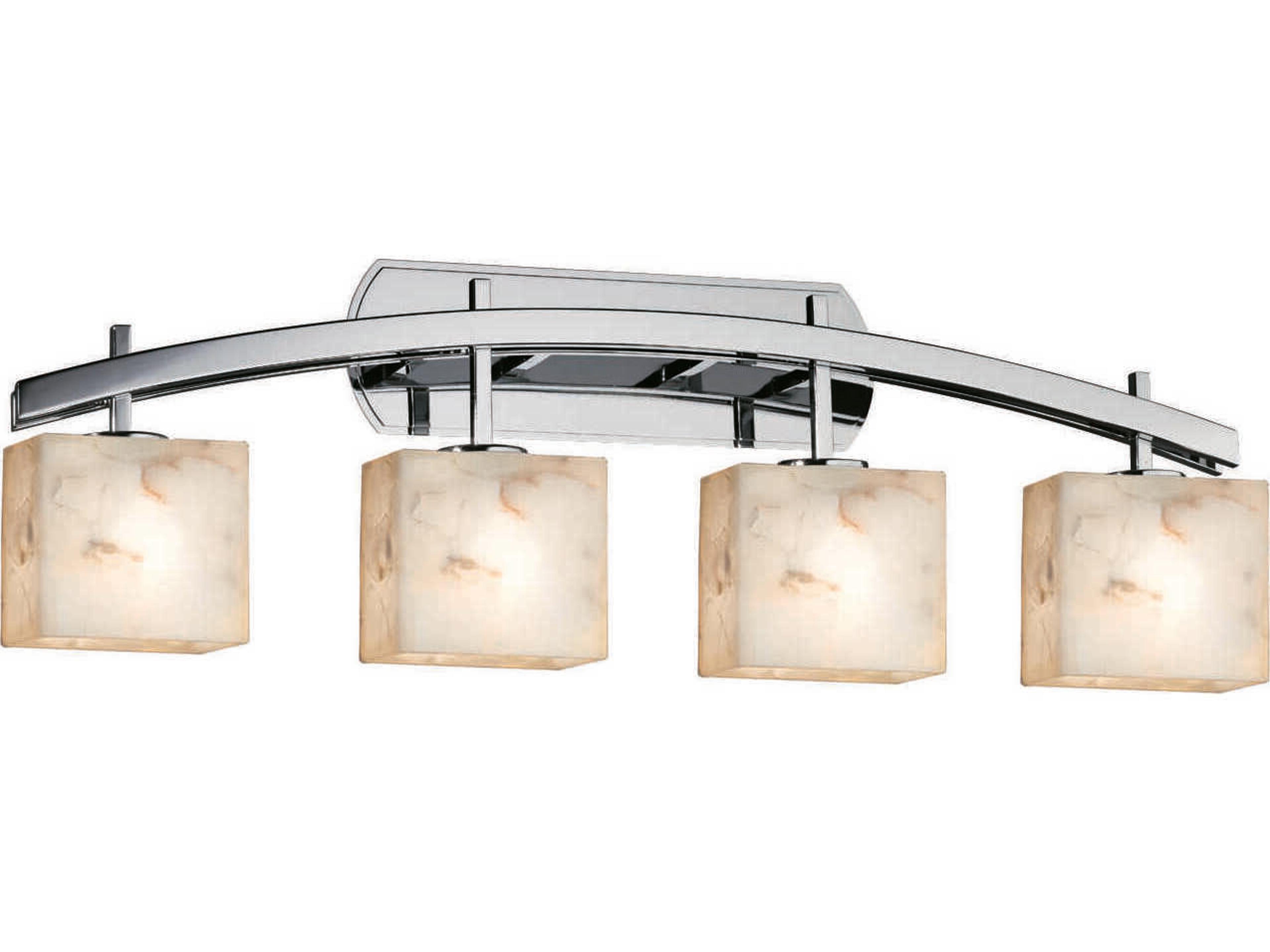 Alabaster Rocks 4-Light Nickel Vanity Light