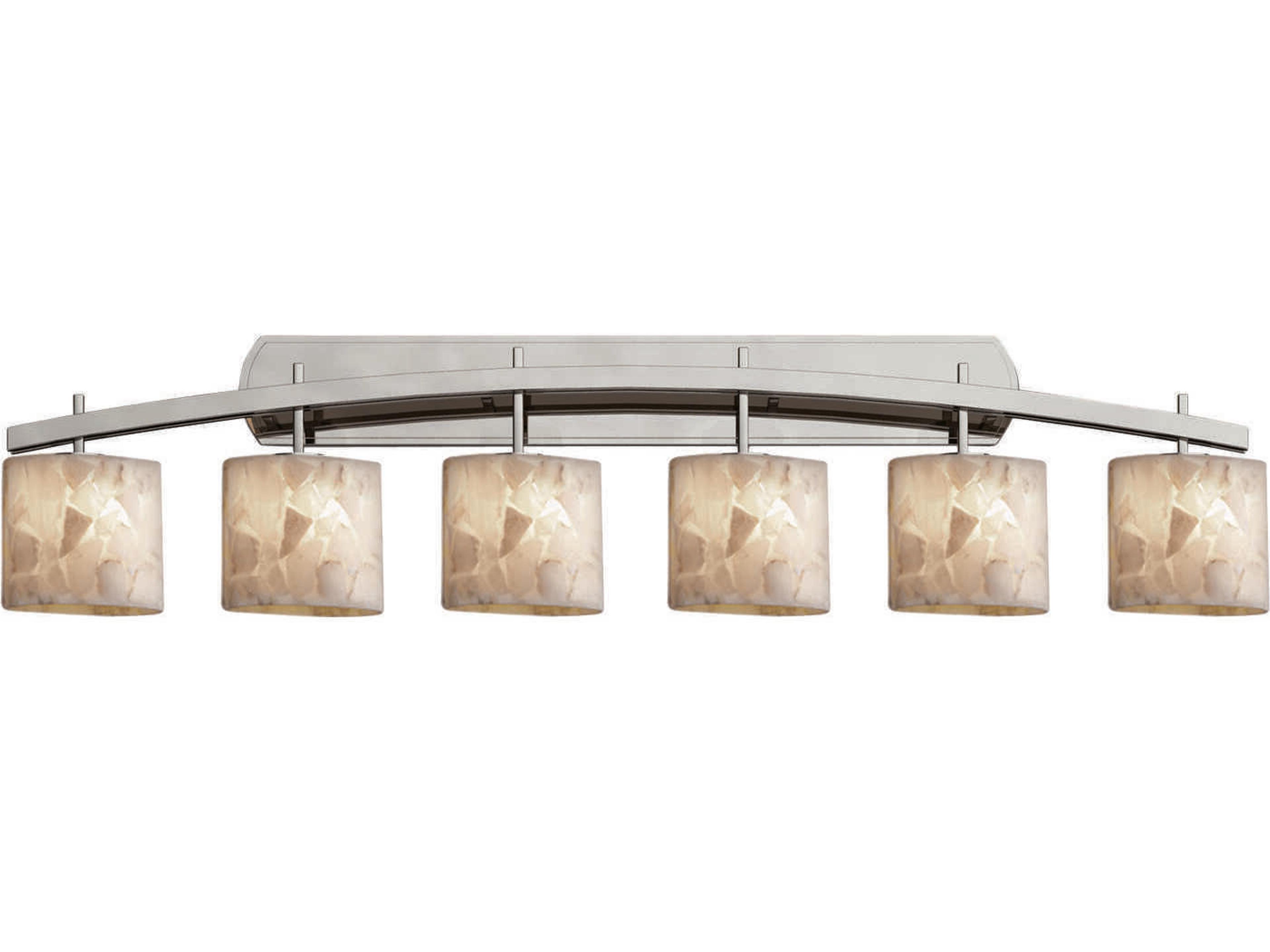 Alabaster Rocks 6-Light Nickel Vanity Light