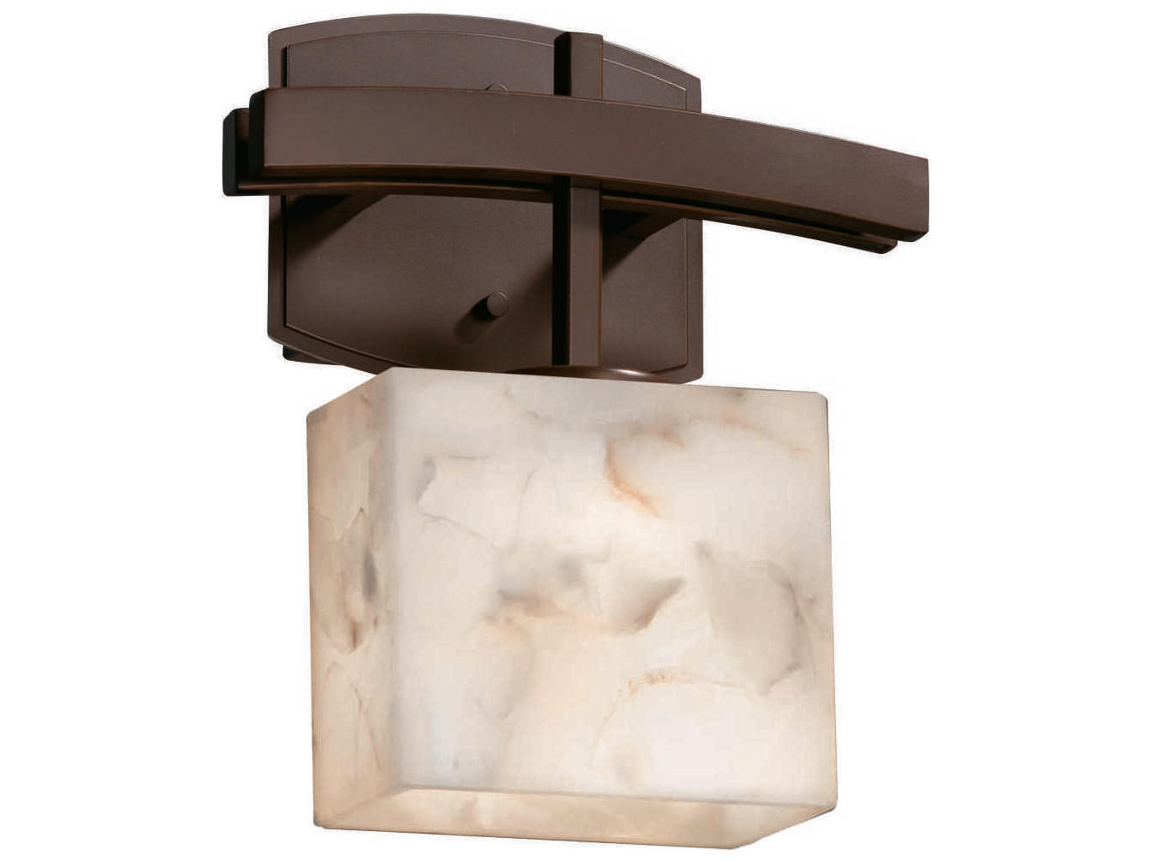 Justice Design Group Alabaster Rocks 1-Light Bronze Wall Sconce