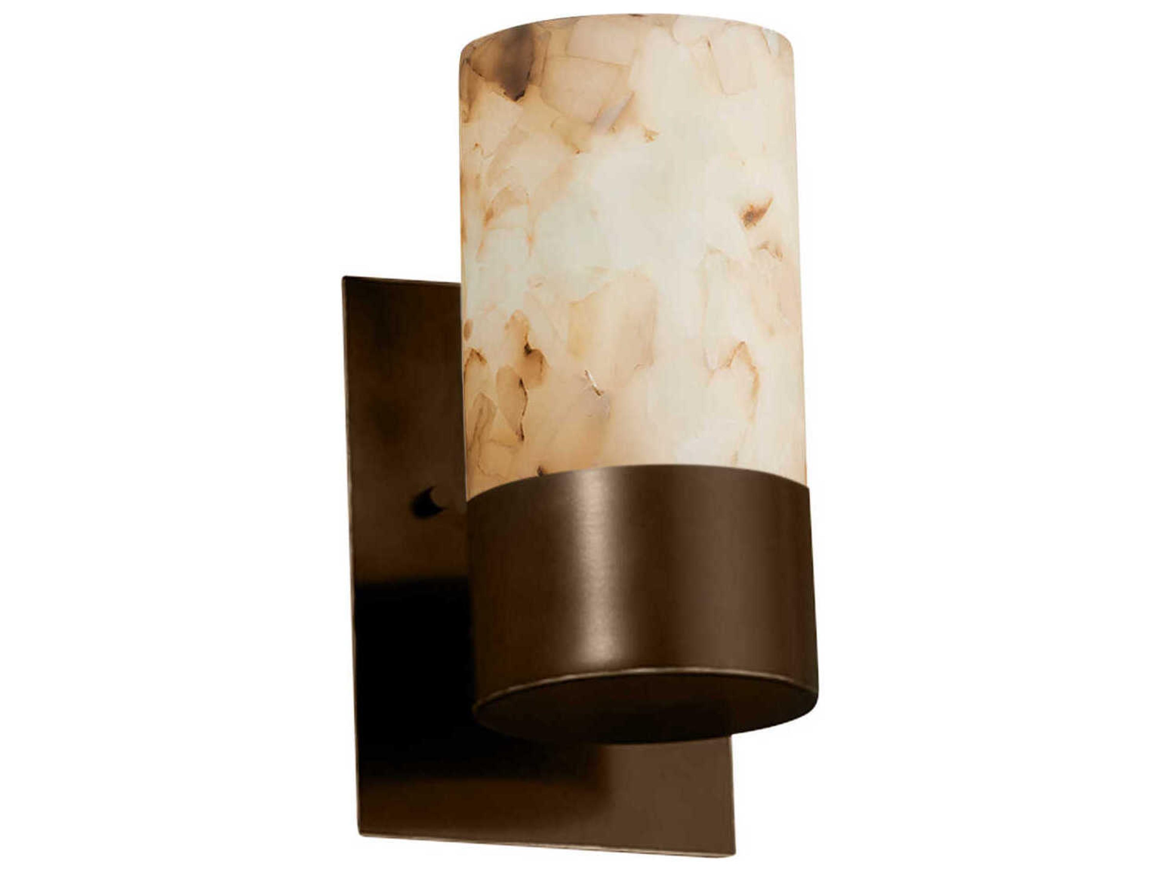 Justice Design Group Alabaster Rocks 1-Light Bronze Wall Sconce