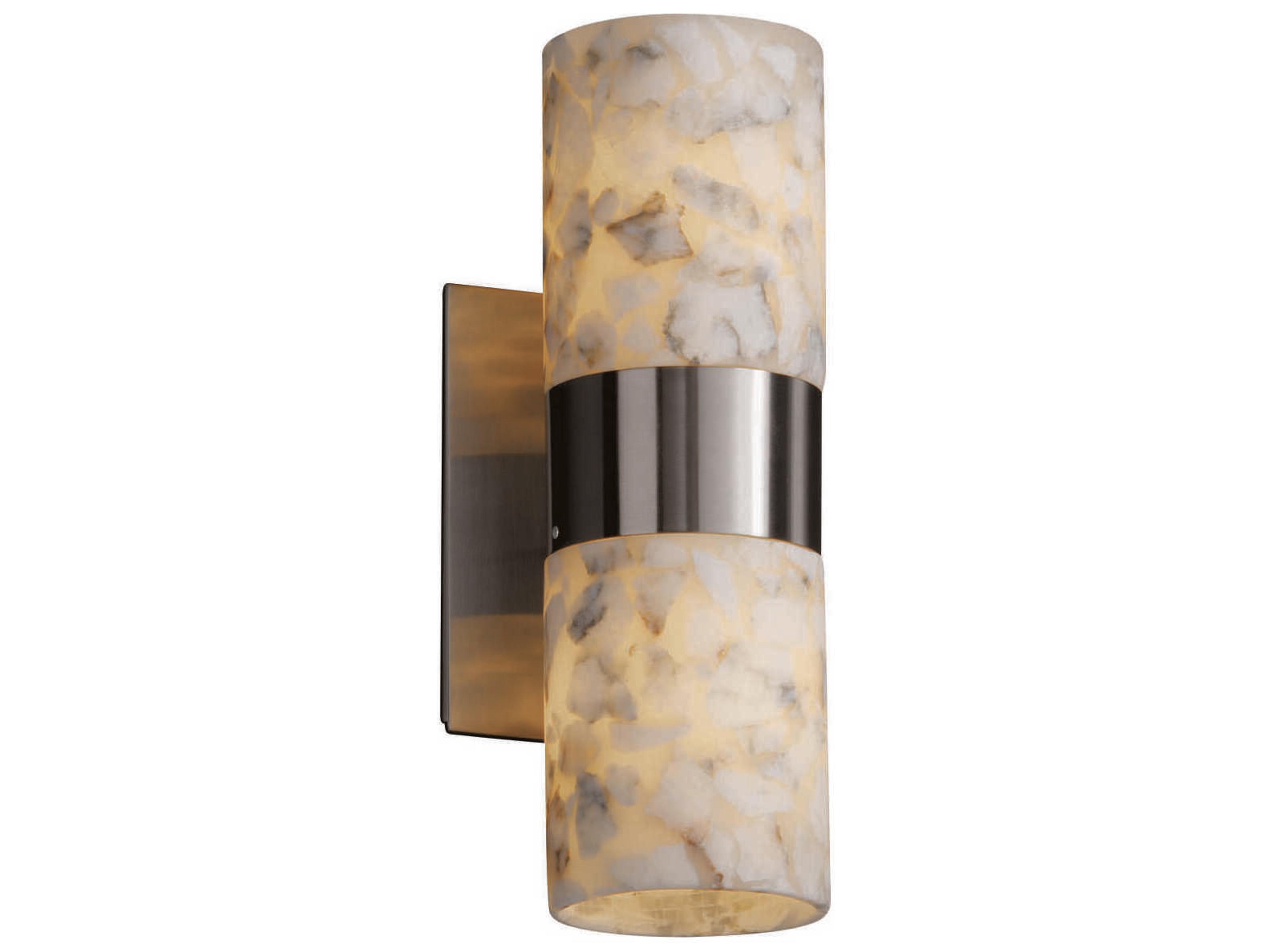 Alabaster Rocks 2-Light Nickel Wall Sconce
