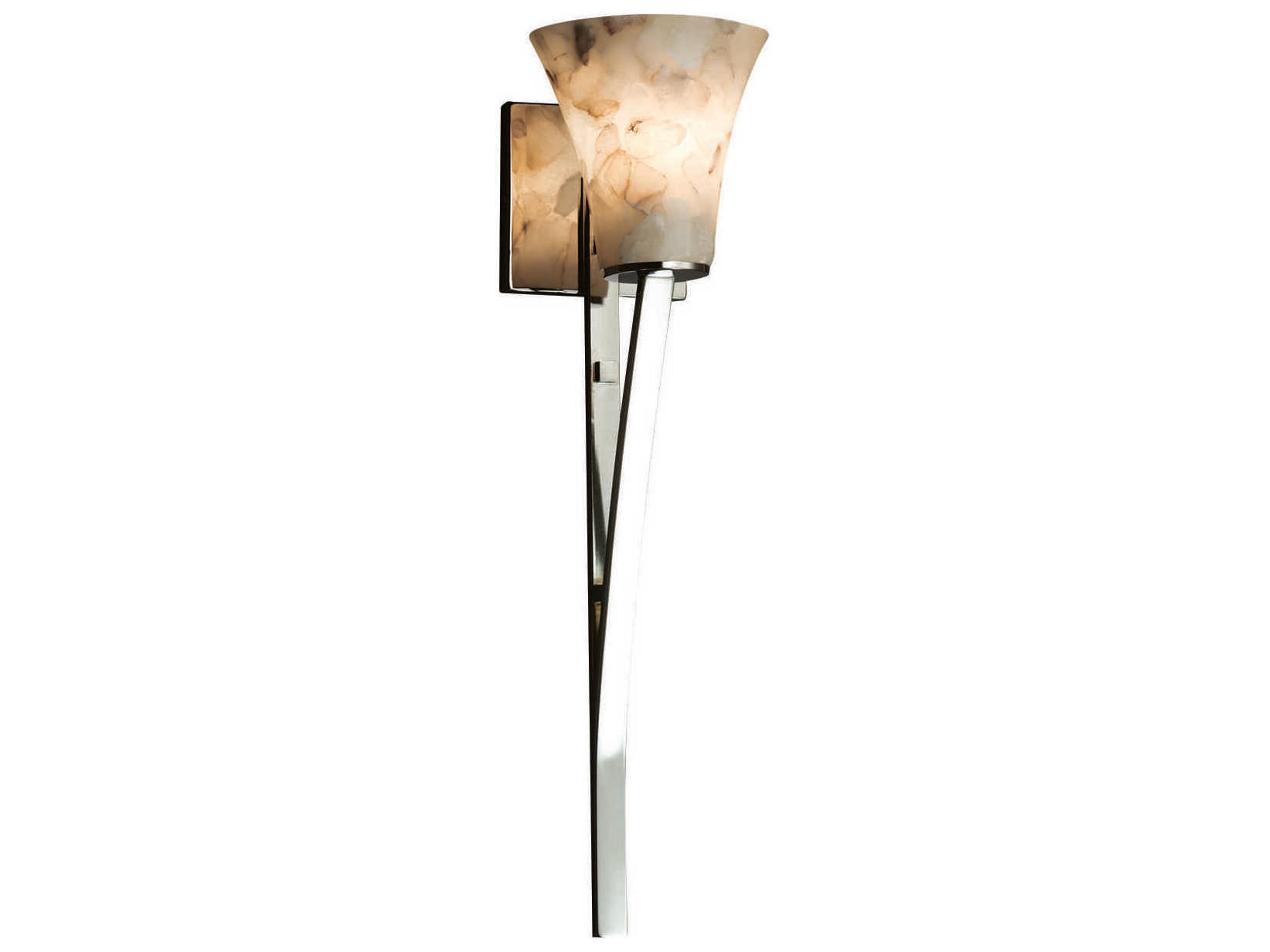Justice Design Group Alabaster Rocks Chrome Wall Sconce